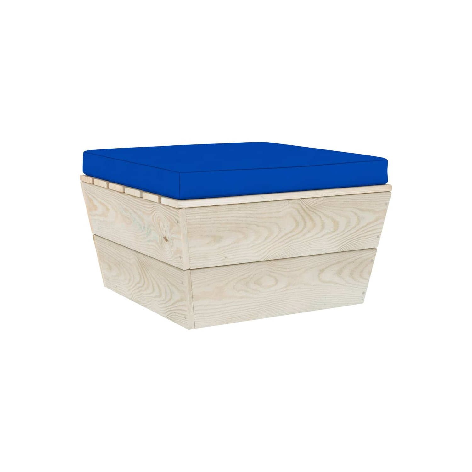 vidaXL Pallet Ottoman Cushion Blue Fabric