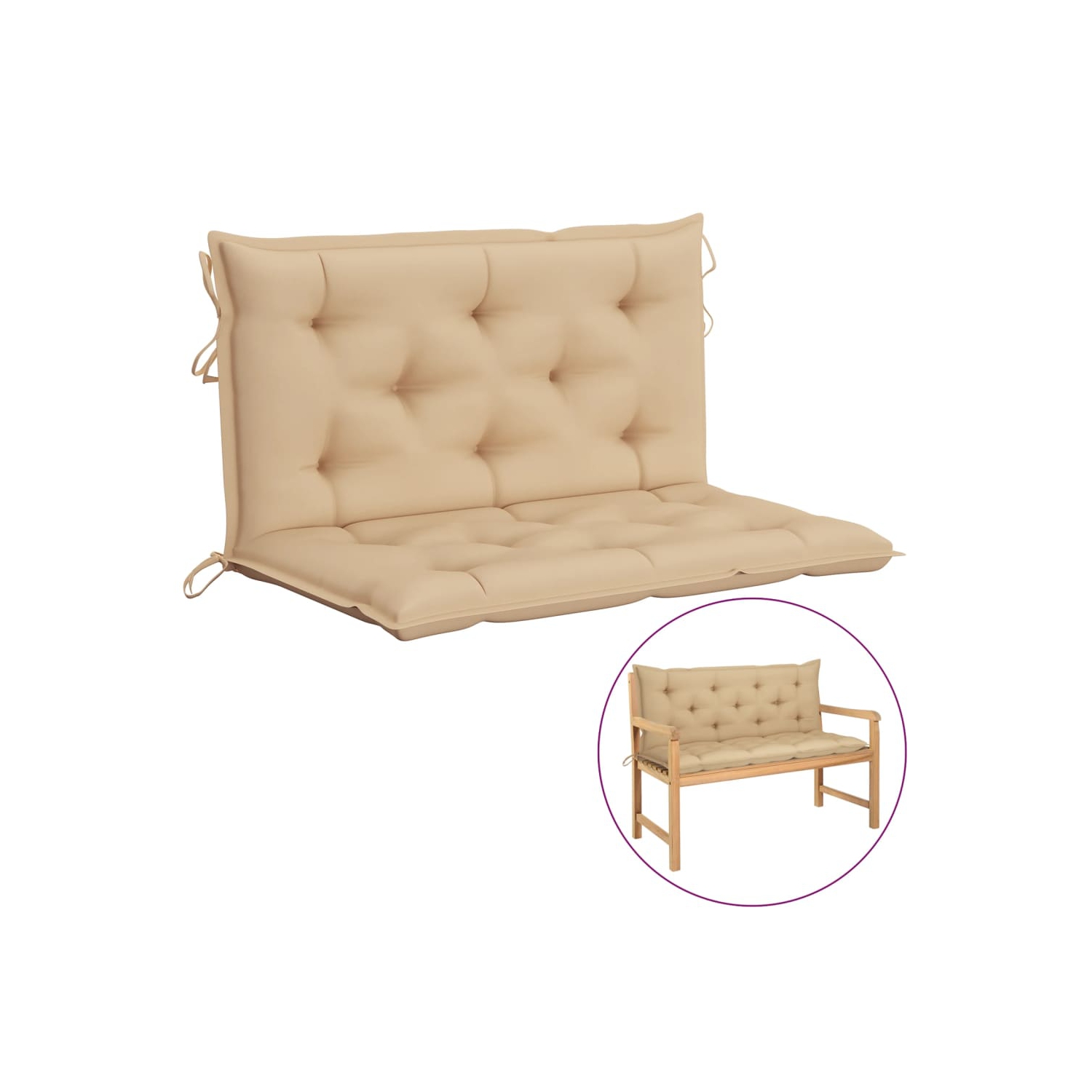 Coussin vidaXL pour chaise pivotante, tissu beige, 39.4 po