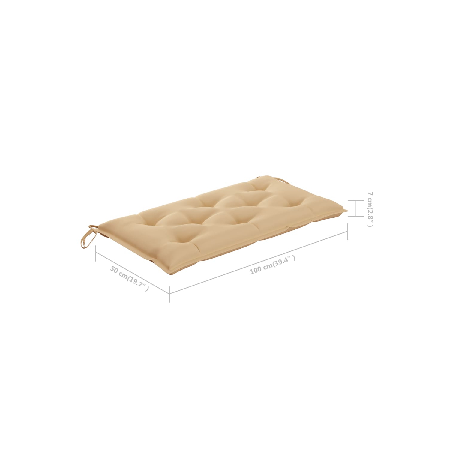 Coussin vidaXL pour chaise pivotante, tissu beige, 39.4 po
