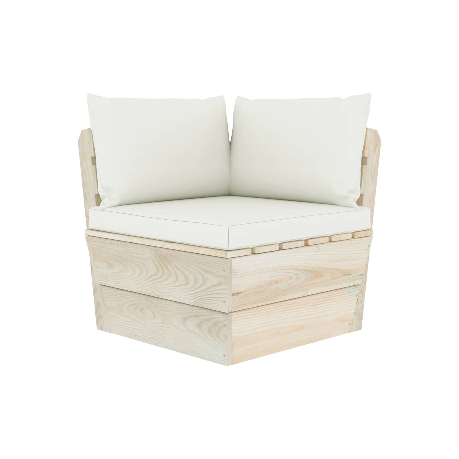 vidaXL Pallet Sofa Cushions 3 pcs Cream White Fabric