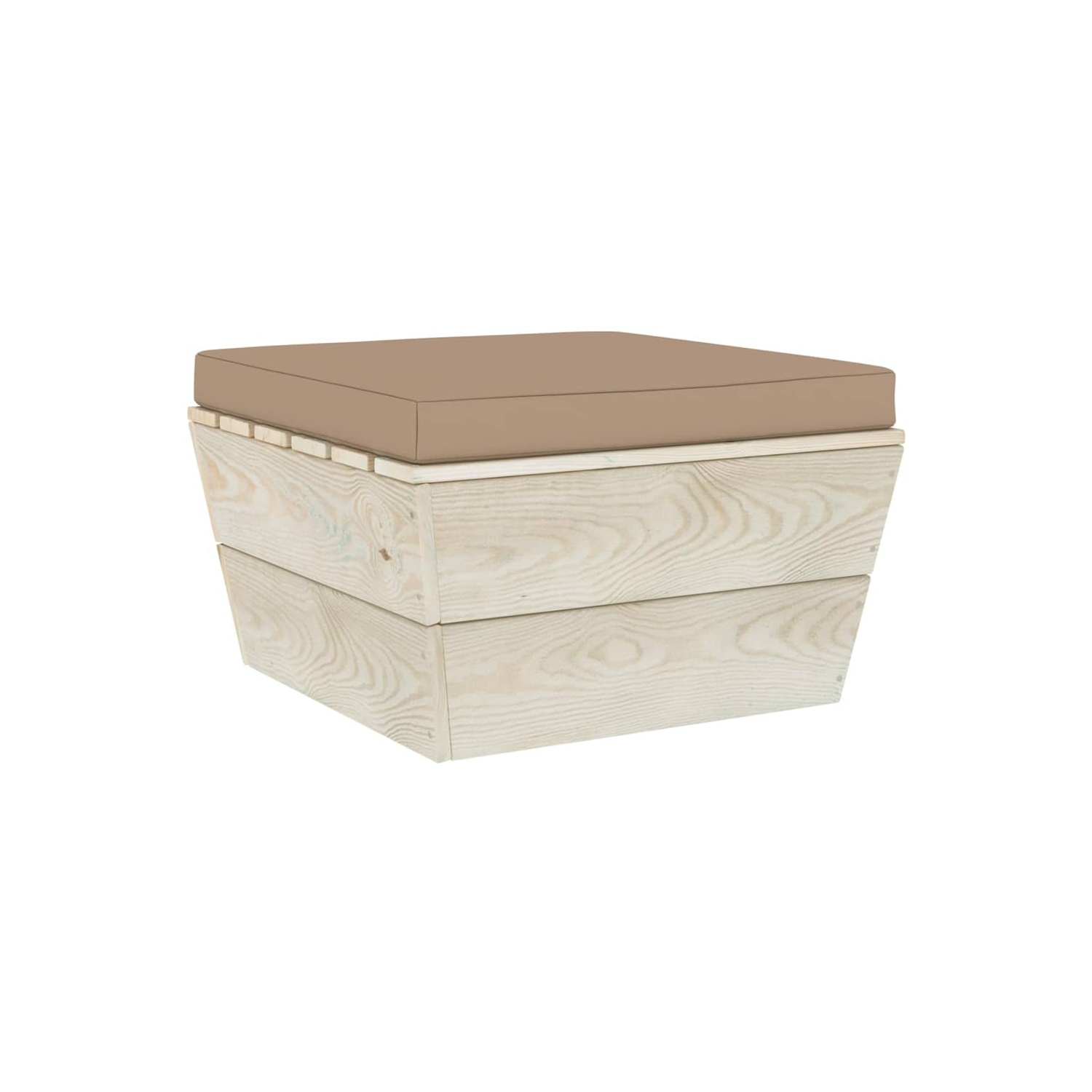 Coussin de plancher pour palette VidaXL, 23.6 x 23,6 x 2,4 po, tissu taupe