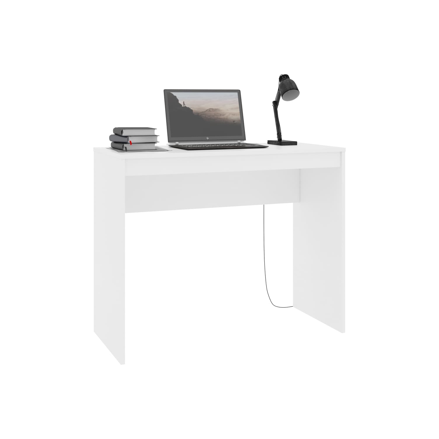 vidaXL Desk White 35.4"x15.7"x28.3" Chipboard