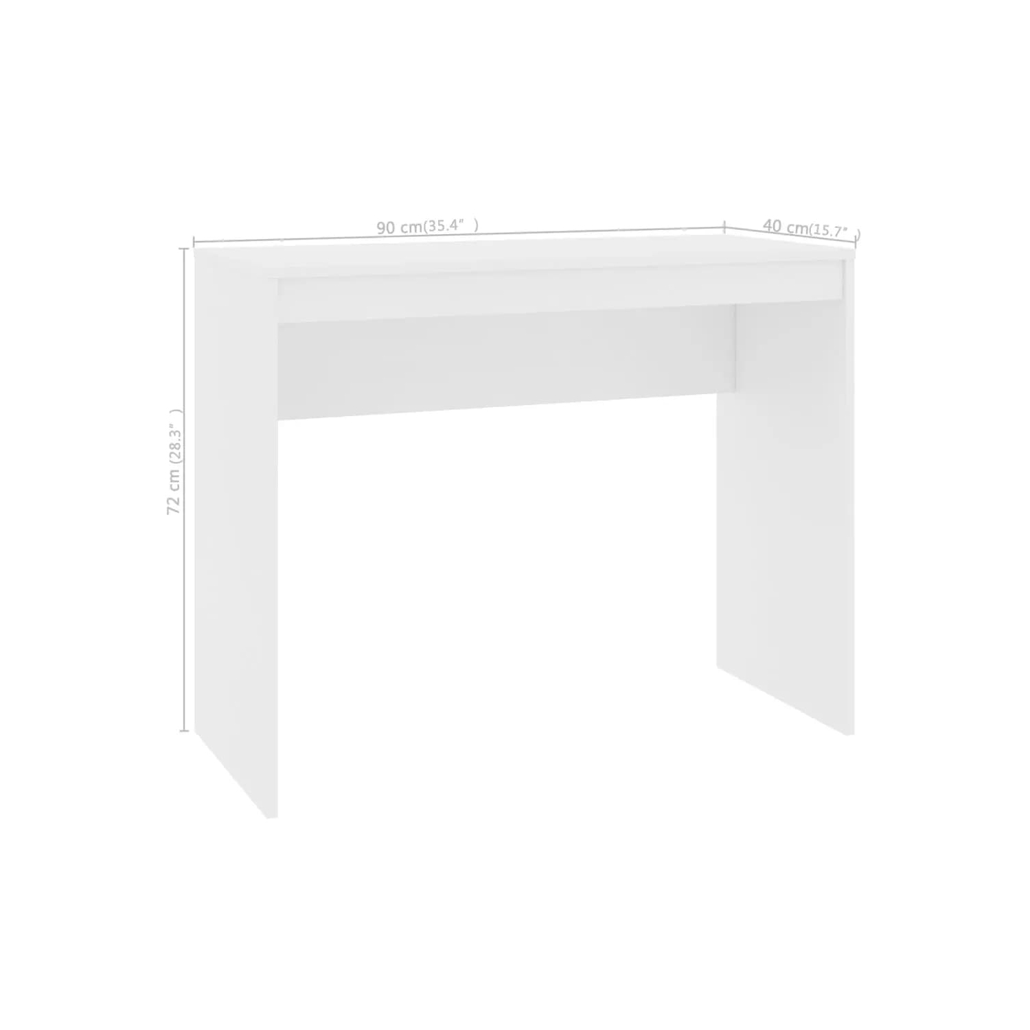 vidaXL Desk White 35.4"x15.7"x28.3" Chipboard