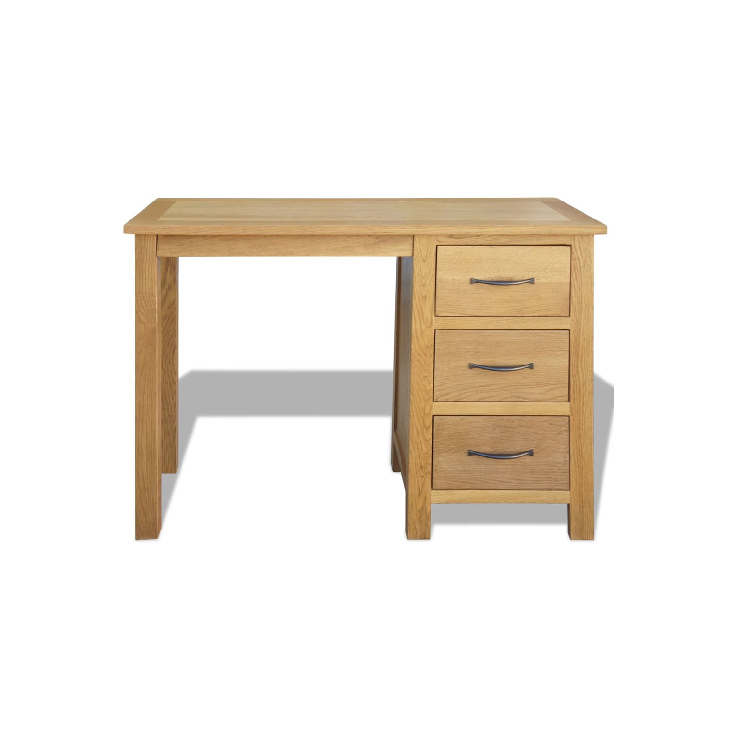 vidaXL Desk with 3 Drawers Solid Oak Wood 41.7"x15.7"x29.5"
