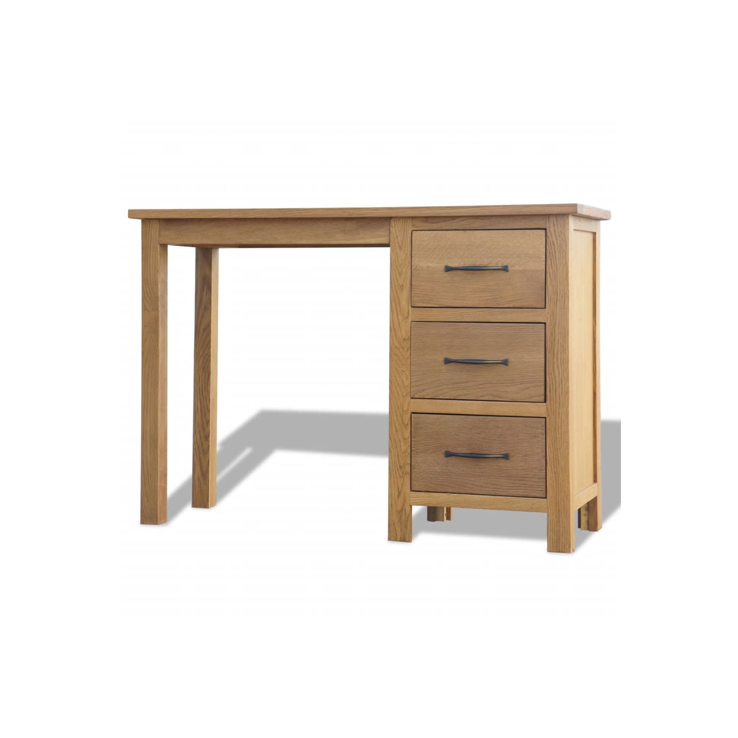 vidaXL Desk with 3 Drawers Solid Oak Wood 41.7"x15.7"x29.5"