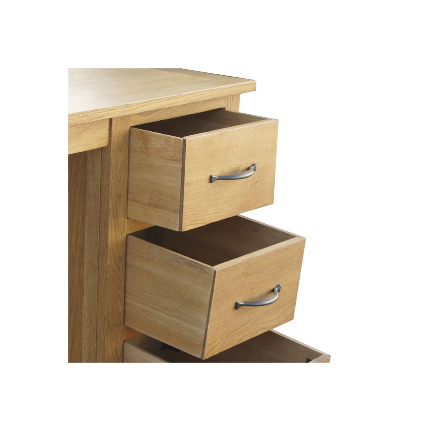 vidaXL Desk with 3 Drawers Solid Oak Wood 41.7"x15.7"x29.5"