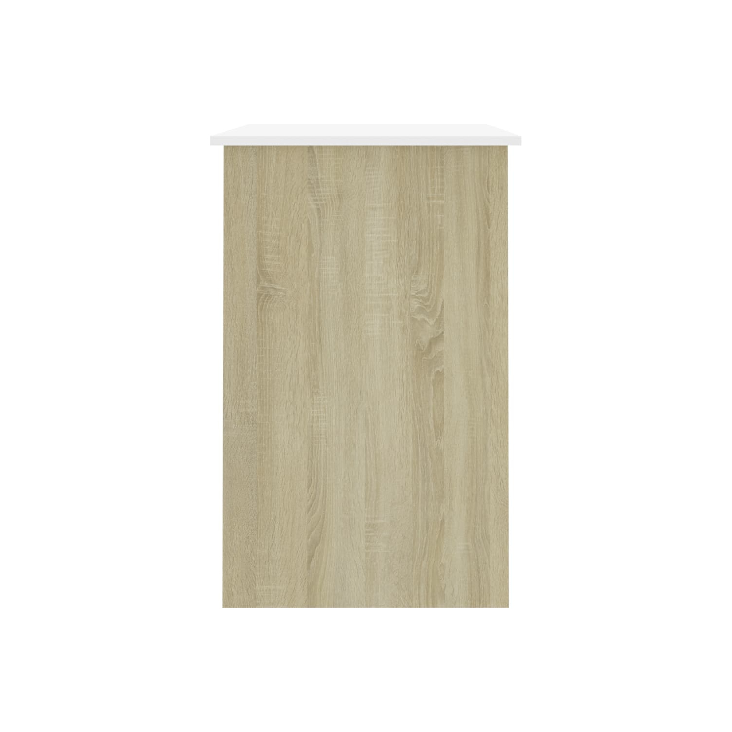 vidaXL Desk White and Sonoma Oak 39.4"x19.7"x29.9" Chipboard