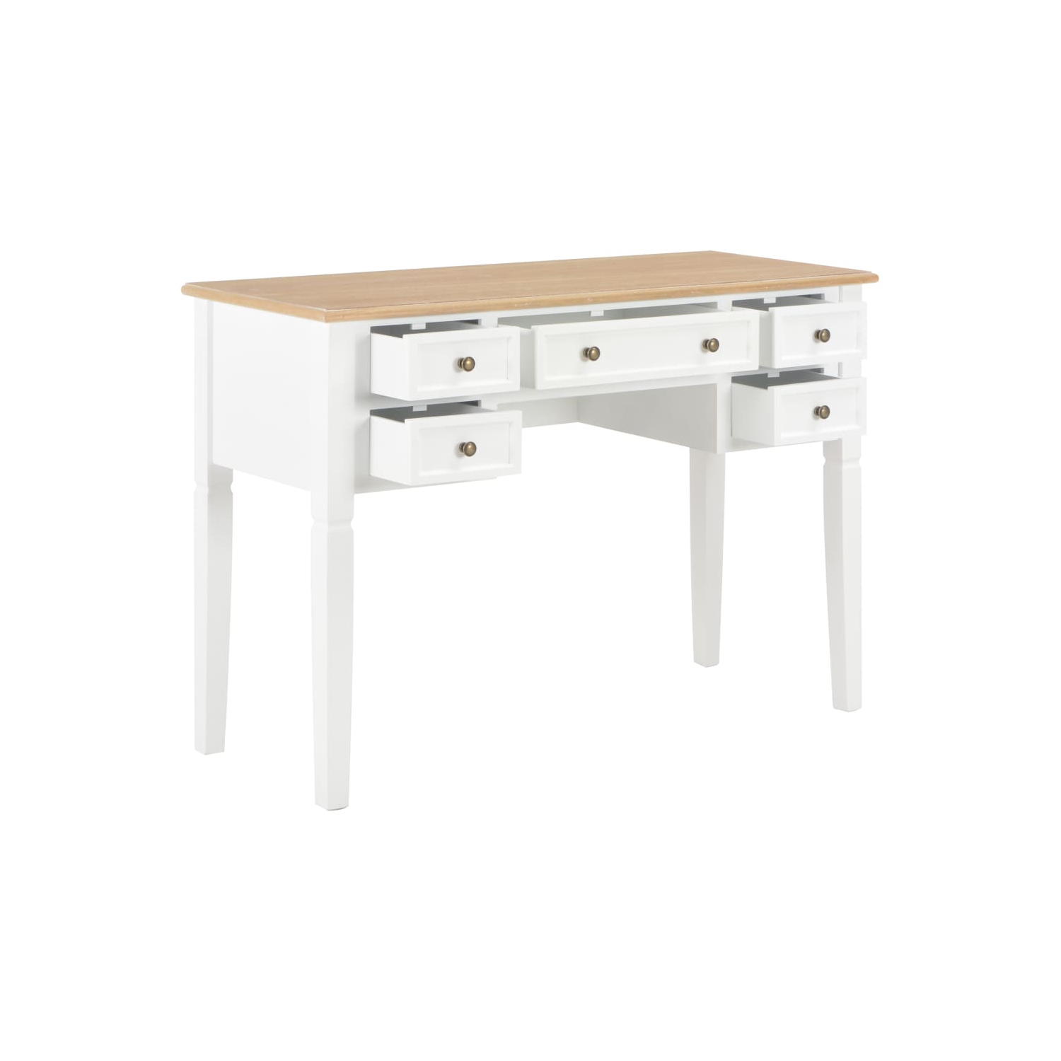 vidaXL Writing Desk White 43.1"x17.7"x30.5" Wood