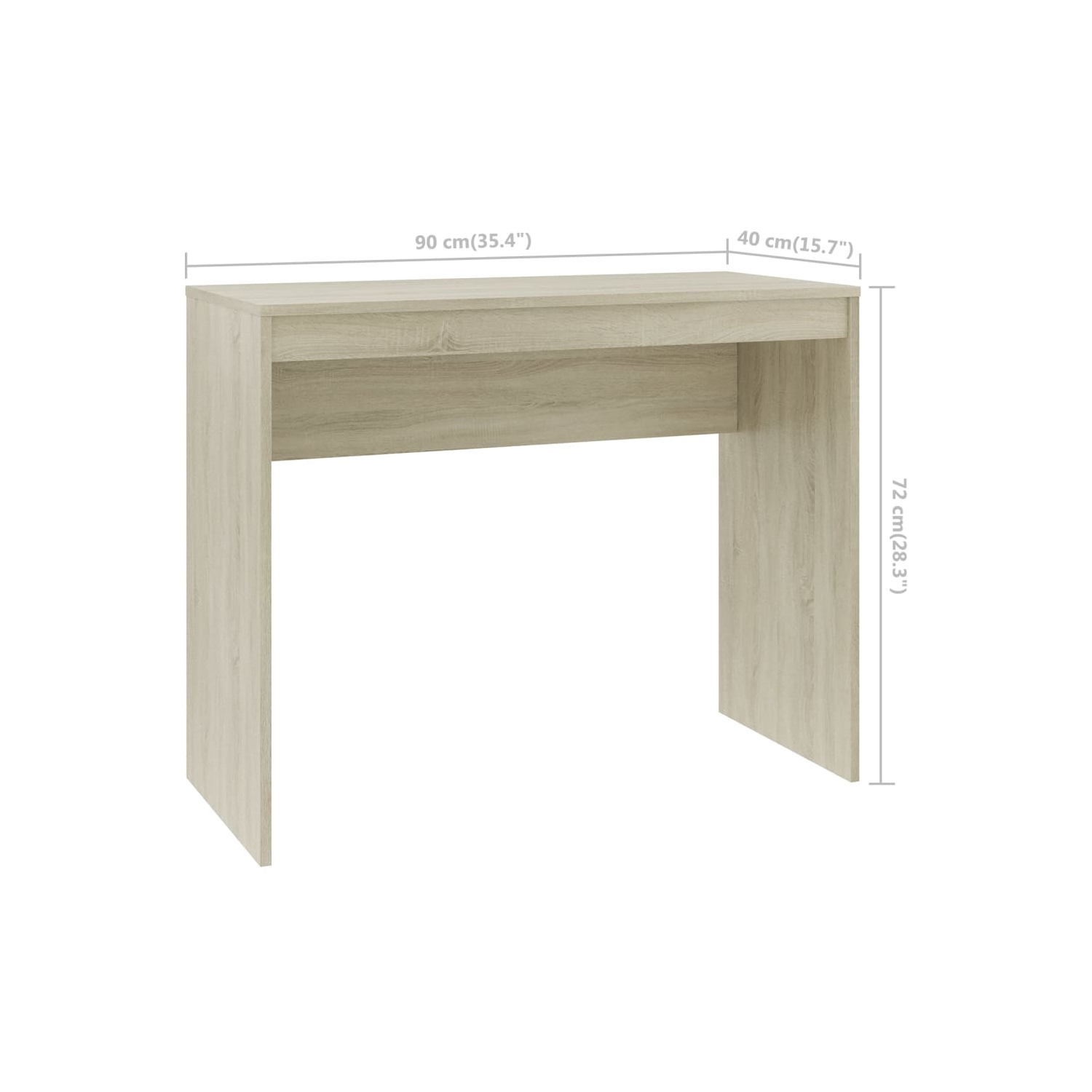 vidaXL Desk Sonoma Oak 35.4"x15.7"x28.3" Chipboard