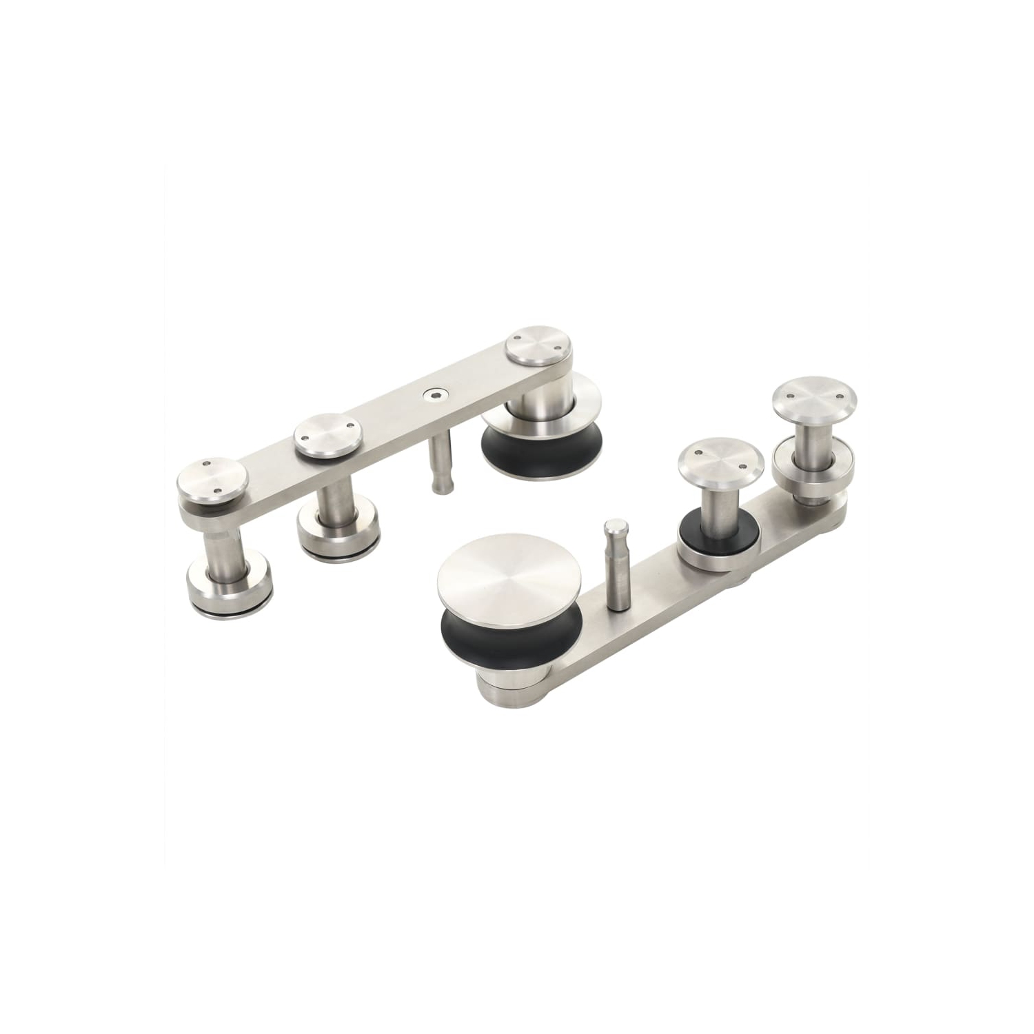 Ensemble de pièces de porte coulissante de 72 po en acier inoxydable argenté de VividaXL