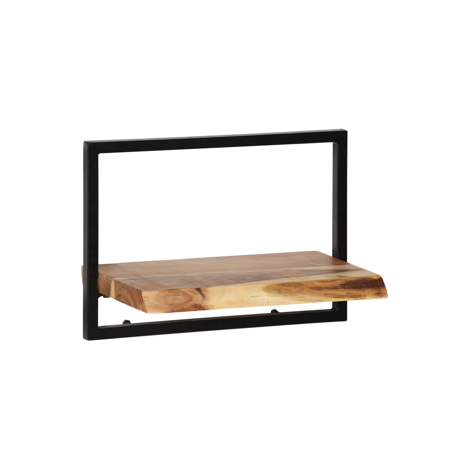 vidaXL Wall Shelf Set 5 Pieces Solid Acacia Wood and Steel