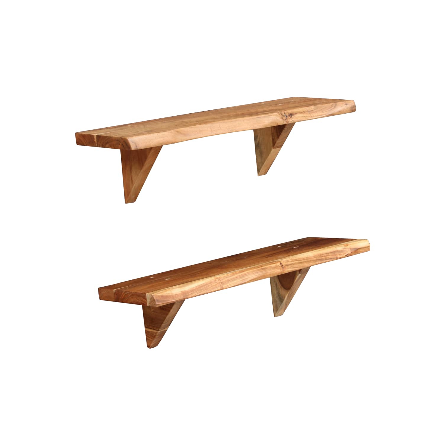 vidaXL Wall Shelves 2 pcs 23.6"x7.9"x6.3" Solid Acacia Wood