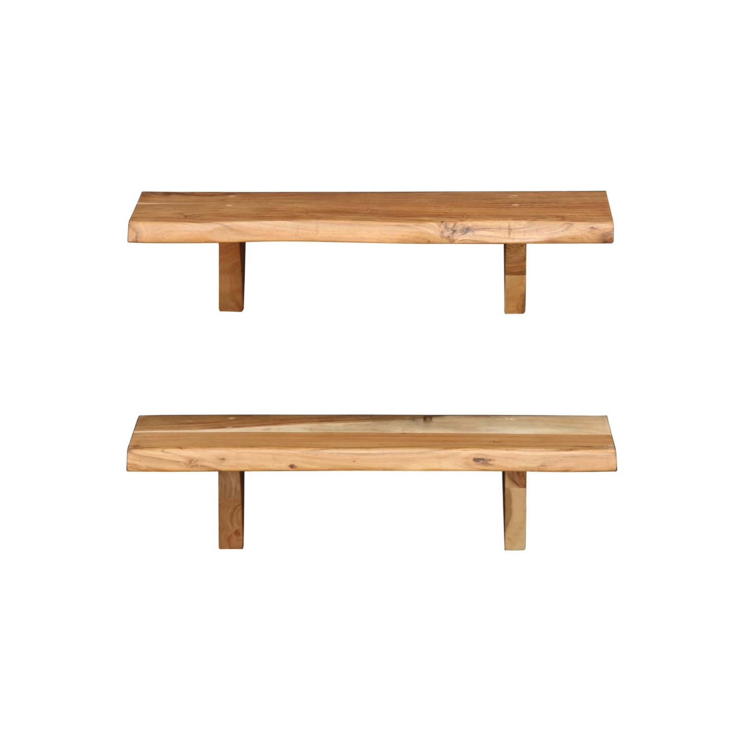 vidaXL Wall Shelves 2 pcs 23.6"x7.9"x6.3" Solid Acacia Wood