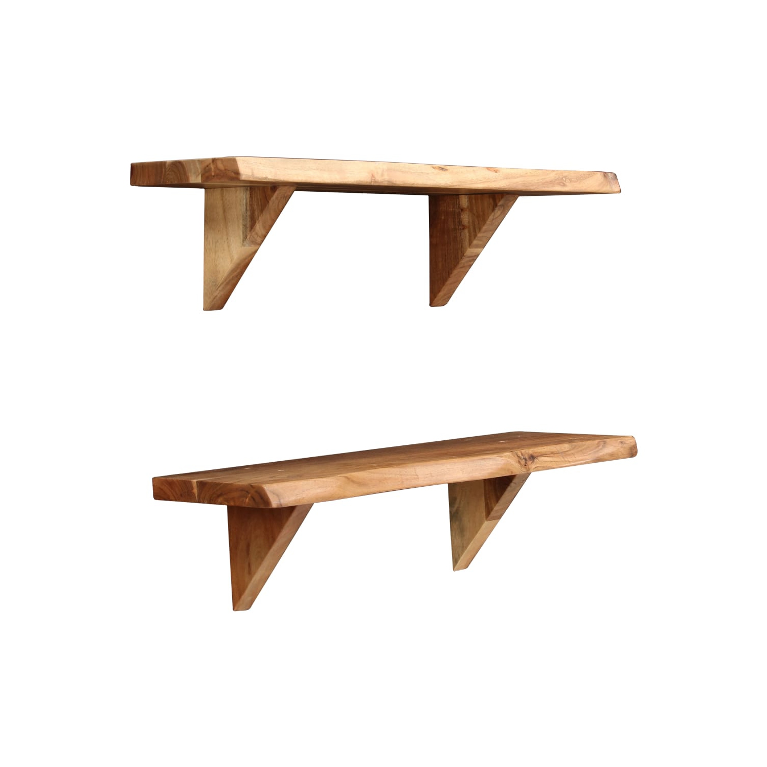 vidaXL Wall Shelves 2 pcs 23.6"x7.9"x6.3" Solid Acacia Wood