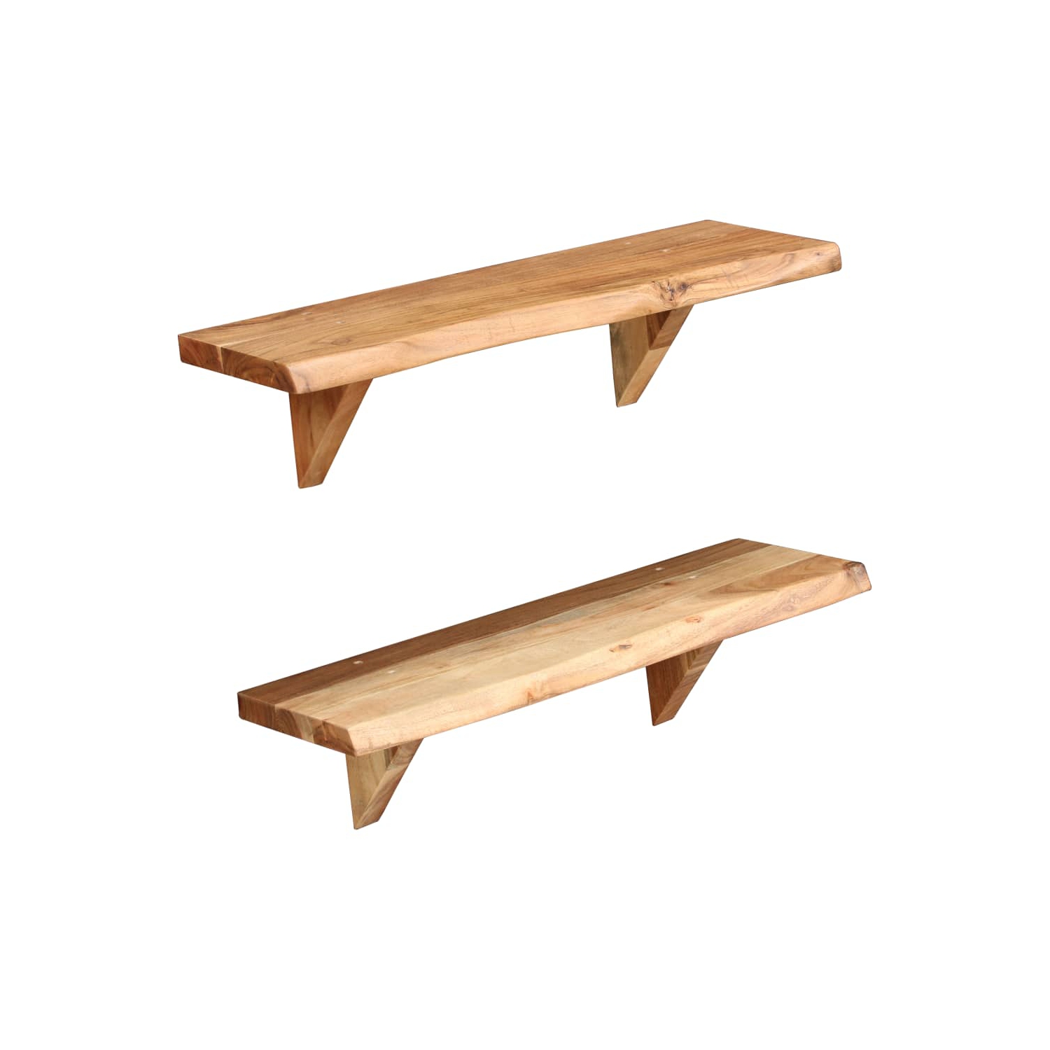 vidaXL Wall Shelves 2 pcs 23.6"x7.9"x6.3" Solid Acacia Wood