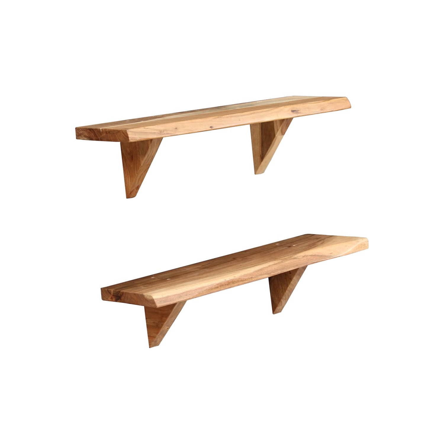 vidaXL Wall Shelves 2 pcs 23.6"x7.9"x6.3" Solid Acacia Wood