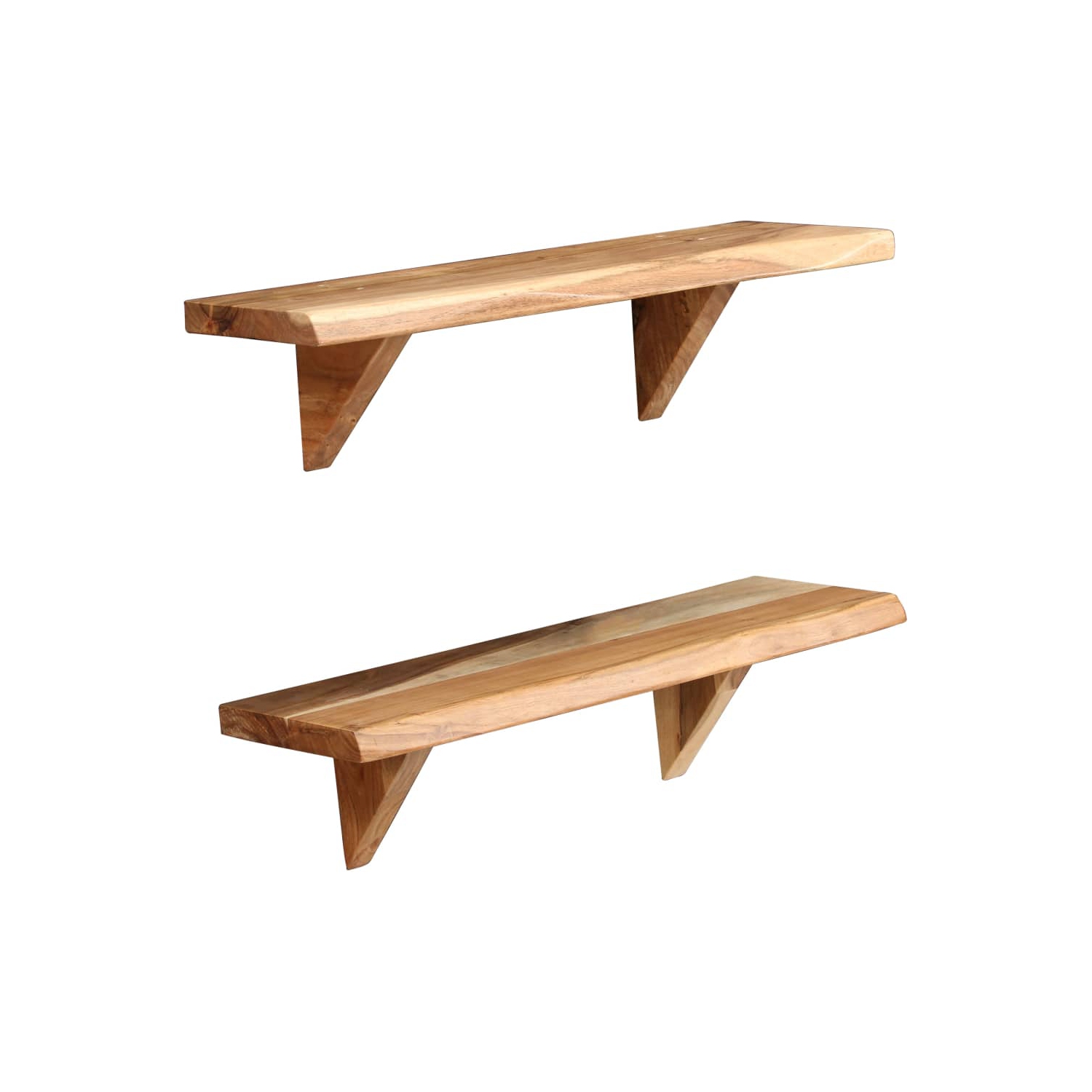 vidaXL Wall Shelves 2 pcs 23.6"x7.9"x6.3" Solid Acacia Wood