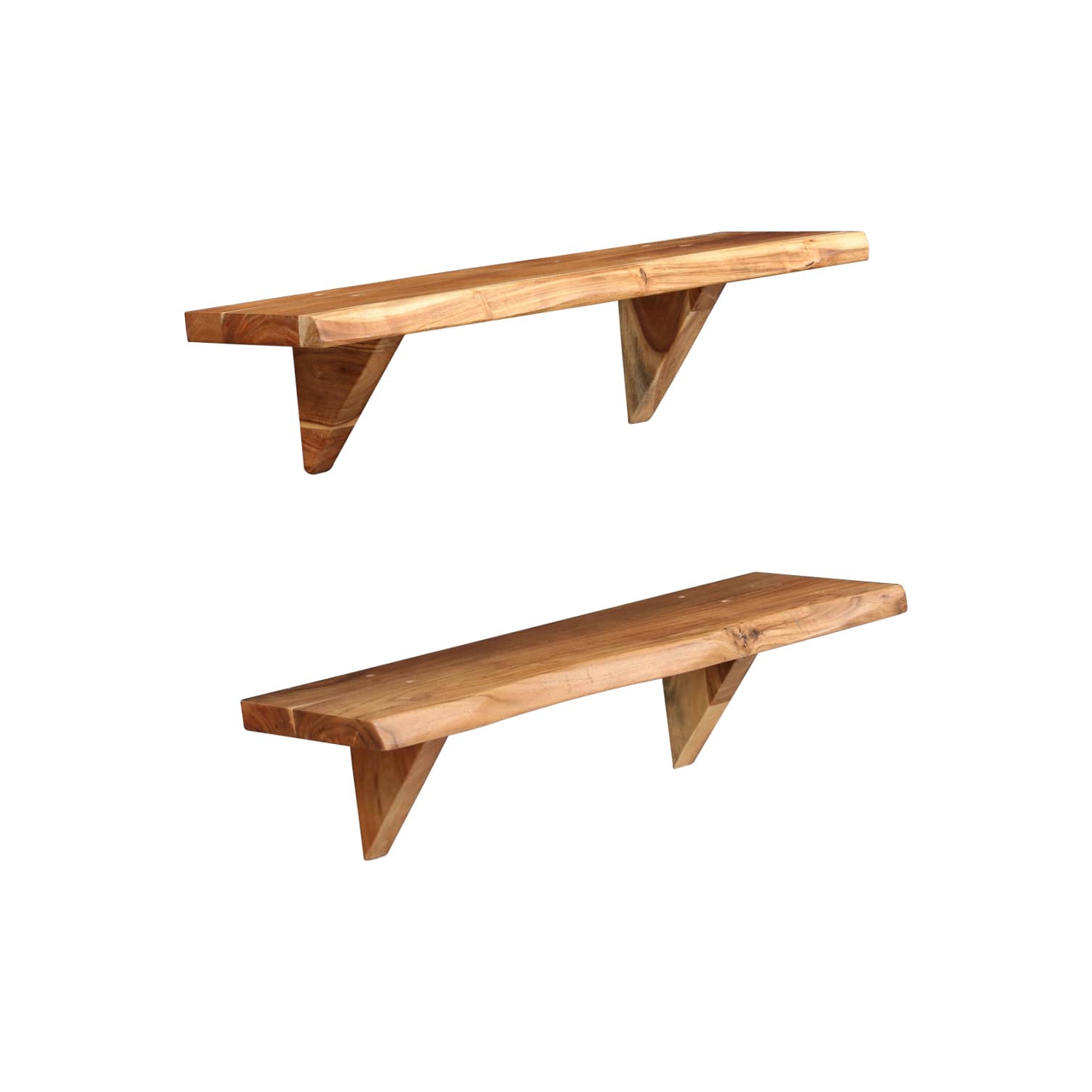 vidaXL Wall Shelves 2 pcs 23.6"x7.9"x6.3" Solid Acacia Wood