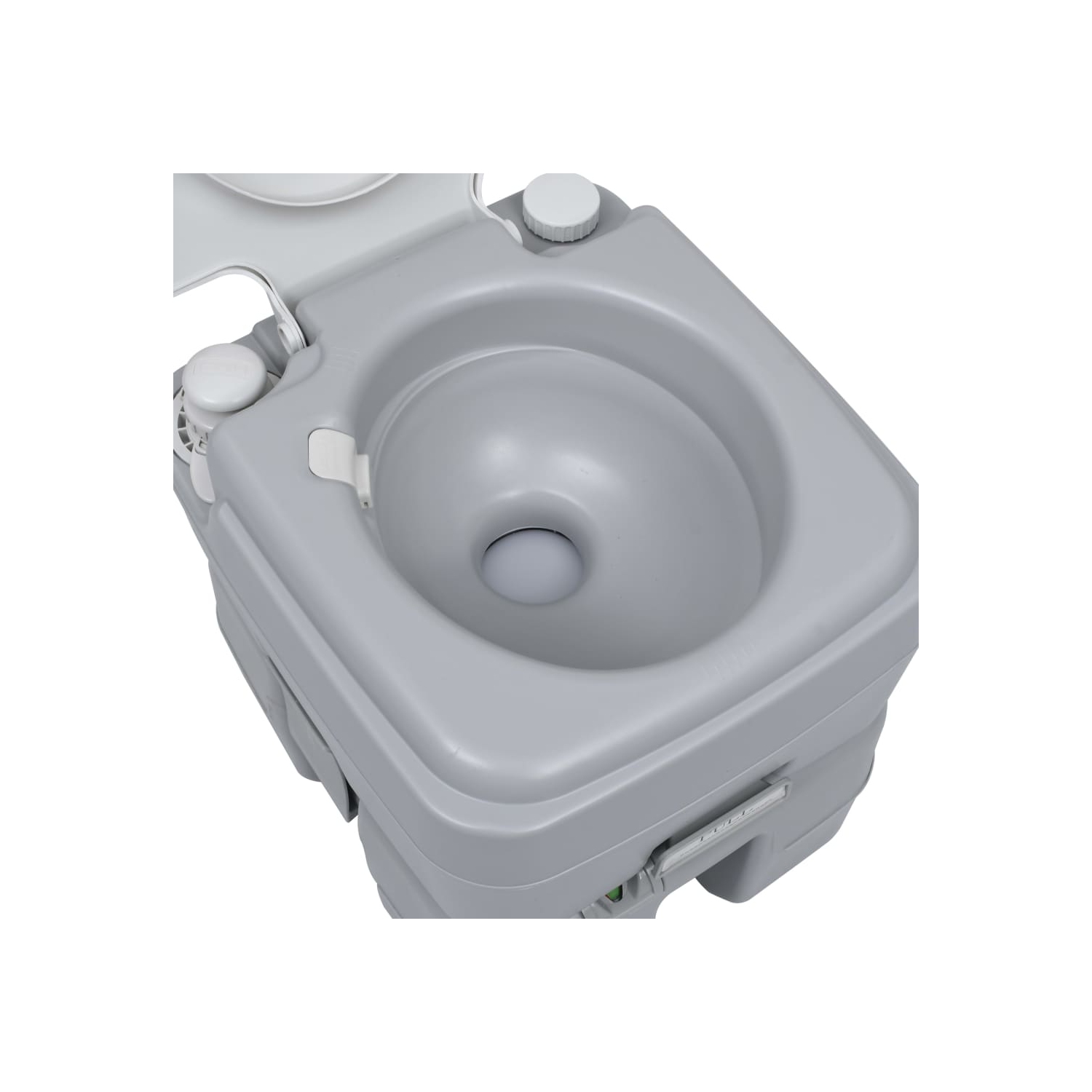 vidaXL Portable Camping Toilet Gray 5.3+2.6 gal