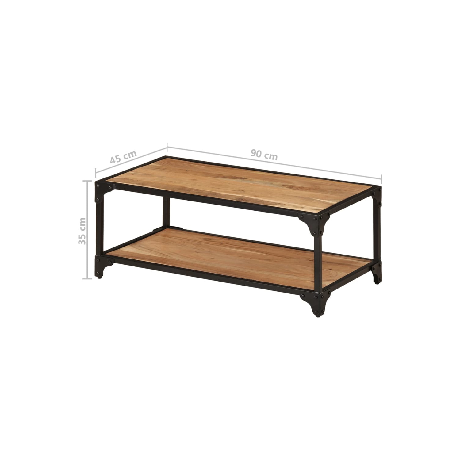 vidaXL Coffee Table 35.4"x17.7"x13.8" Solid Acacia Wood