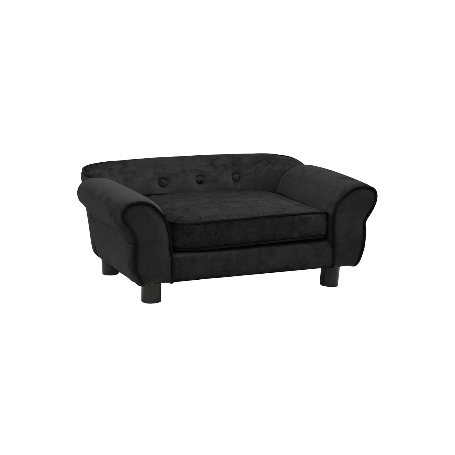 vidaXL Dog Sofa Black 28.3"x17.7"x11.8" Plush