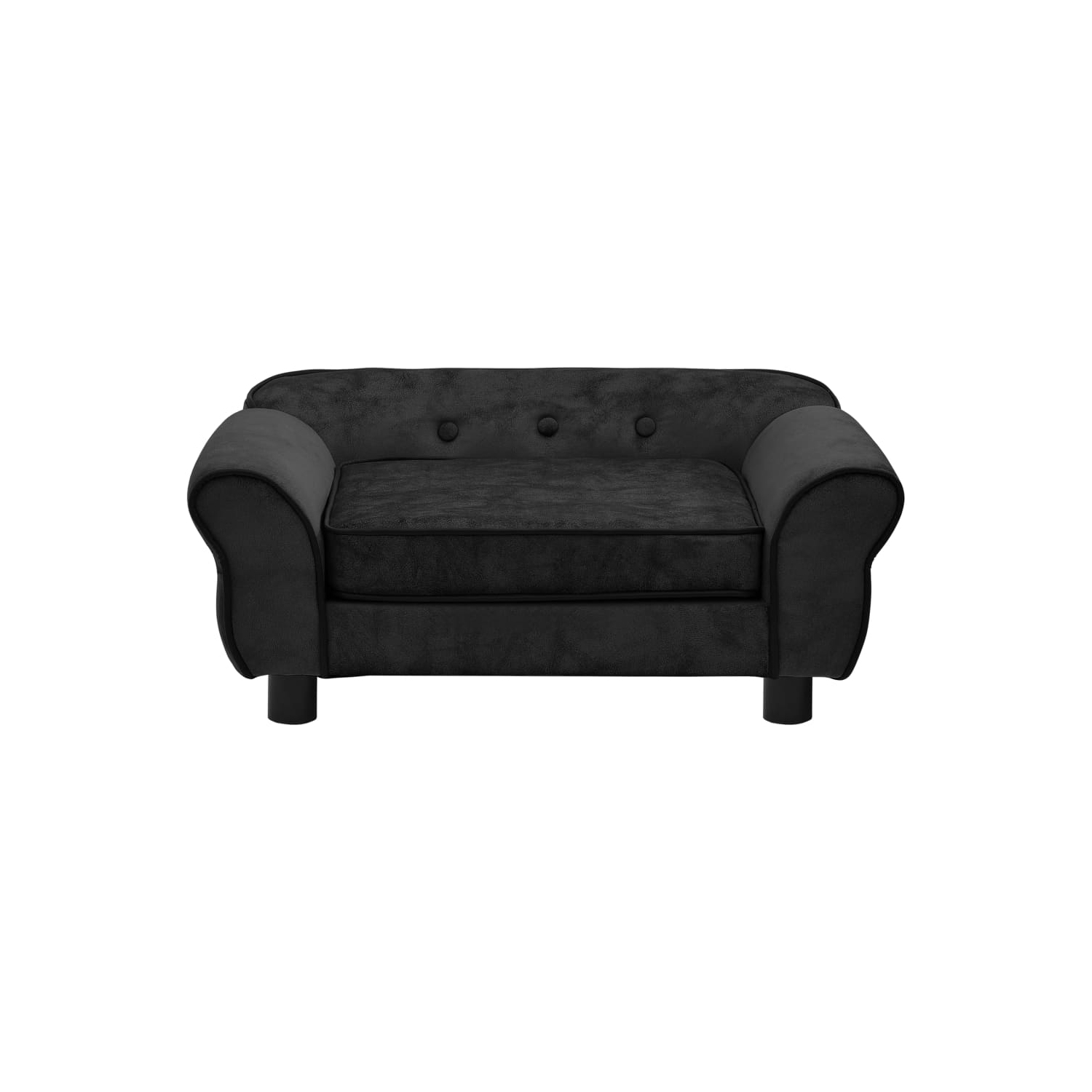 vidaXL Dog Sofa Black 28.3"x17.7"x11.8" Plush
