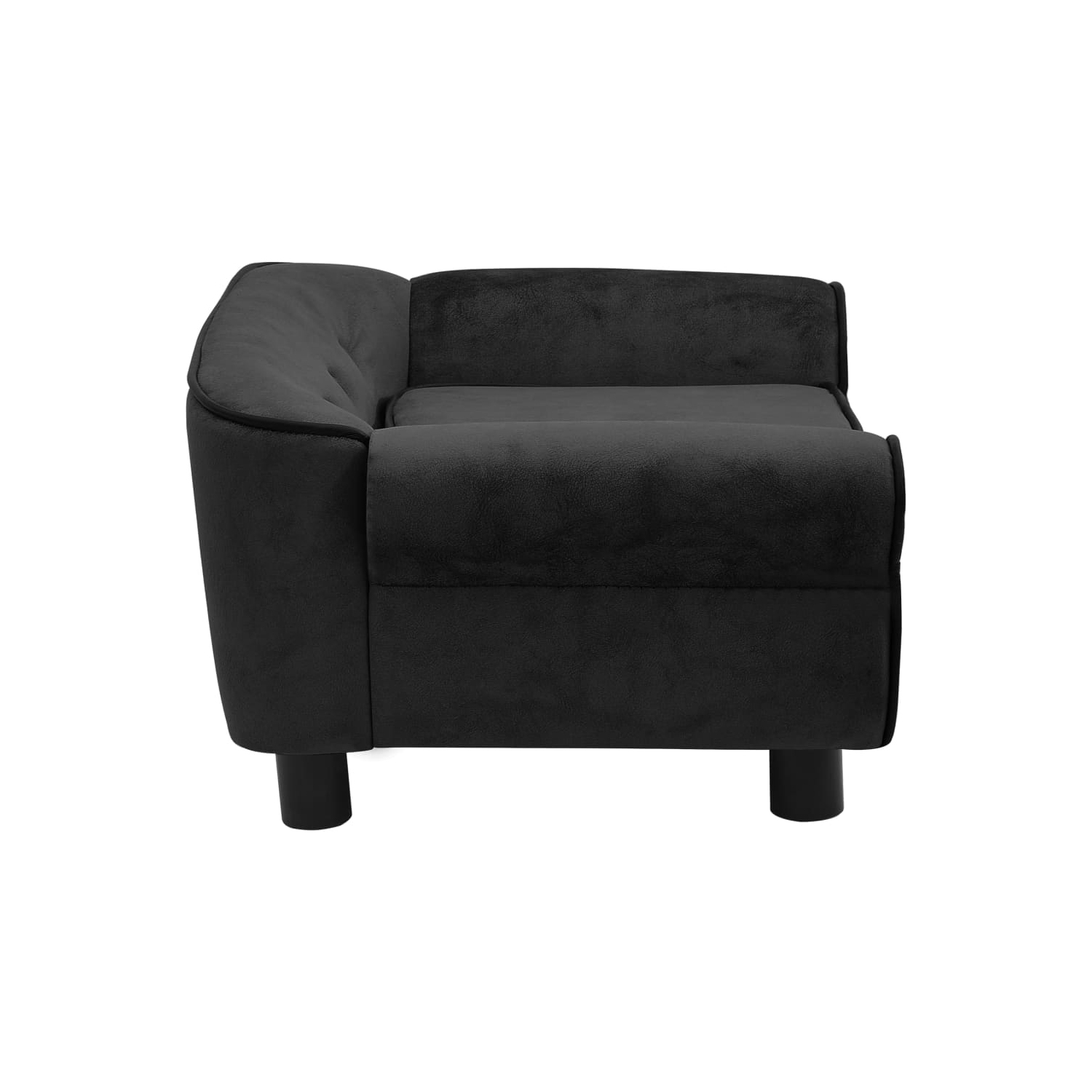 vidaXL Dog Sofa Black 28.3"x17.7"x11.8" Plush