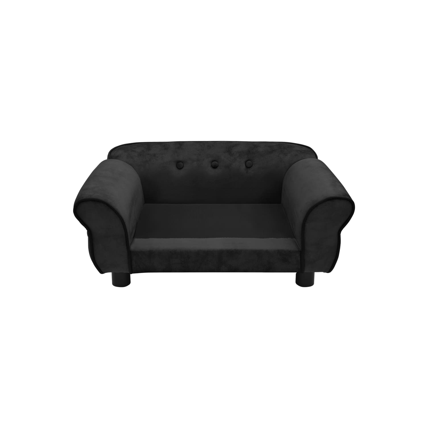 vidaXL Dog Sofa Black 28.3"x17.7"x11.8" Plush