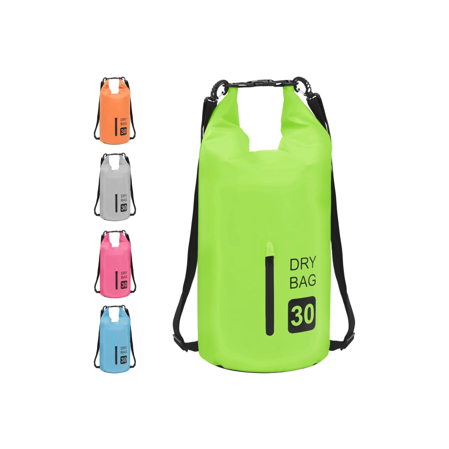 vidaXL Dry Bag with Zipper Green 7.9 gal PVC