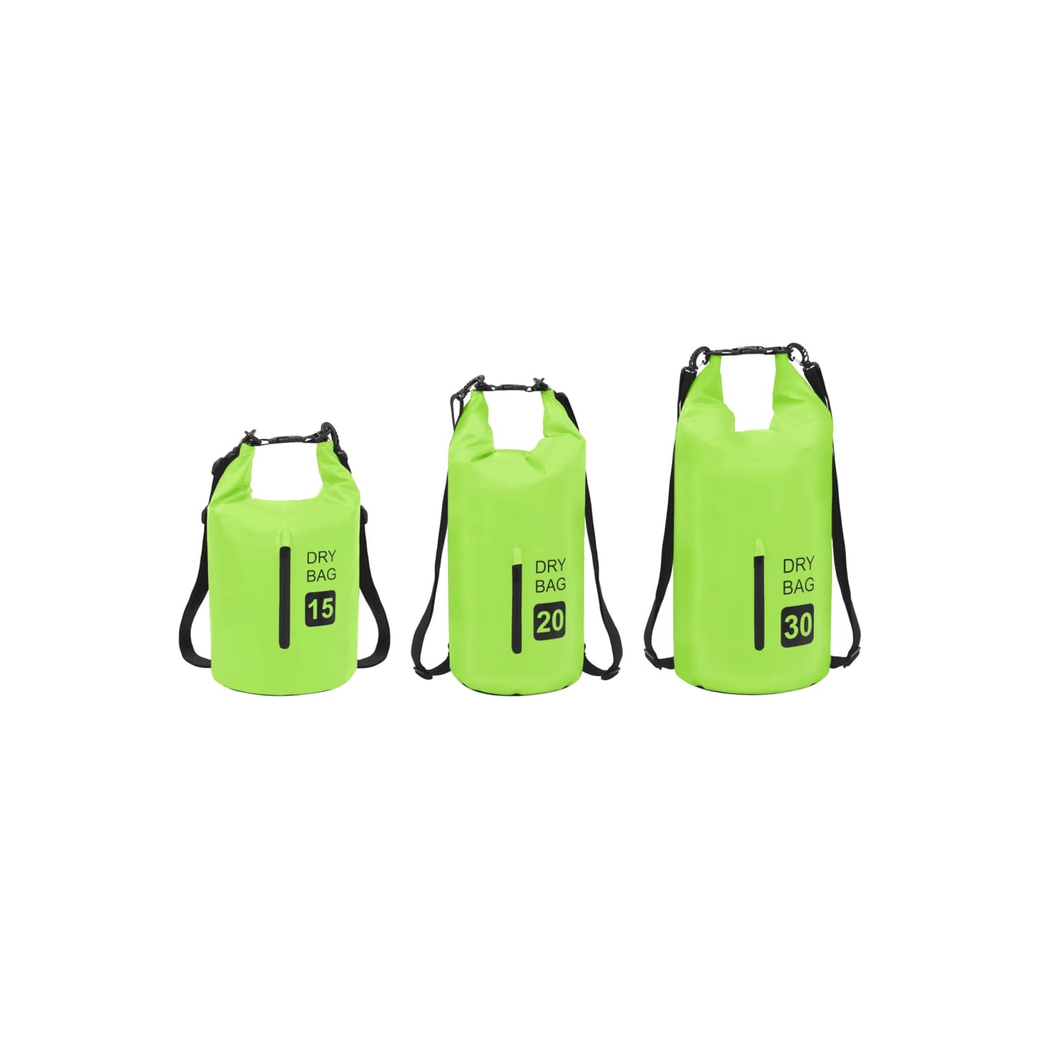 vidaXL Dry Bag with Zipper Green 7.9 gal PVC