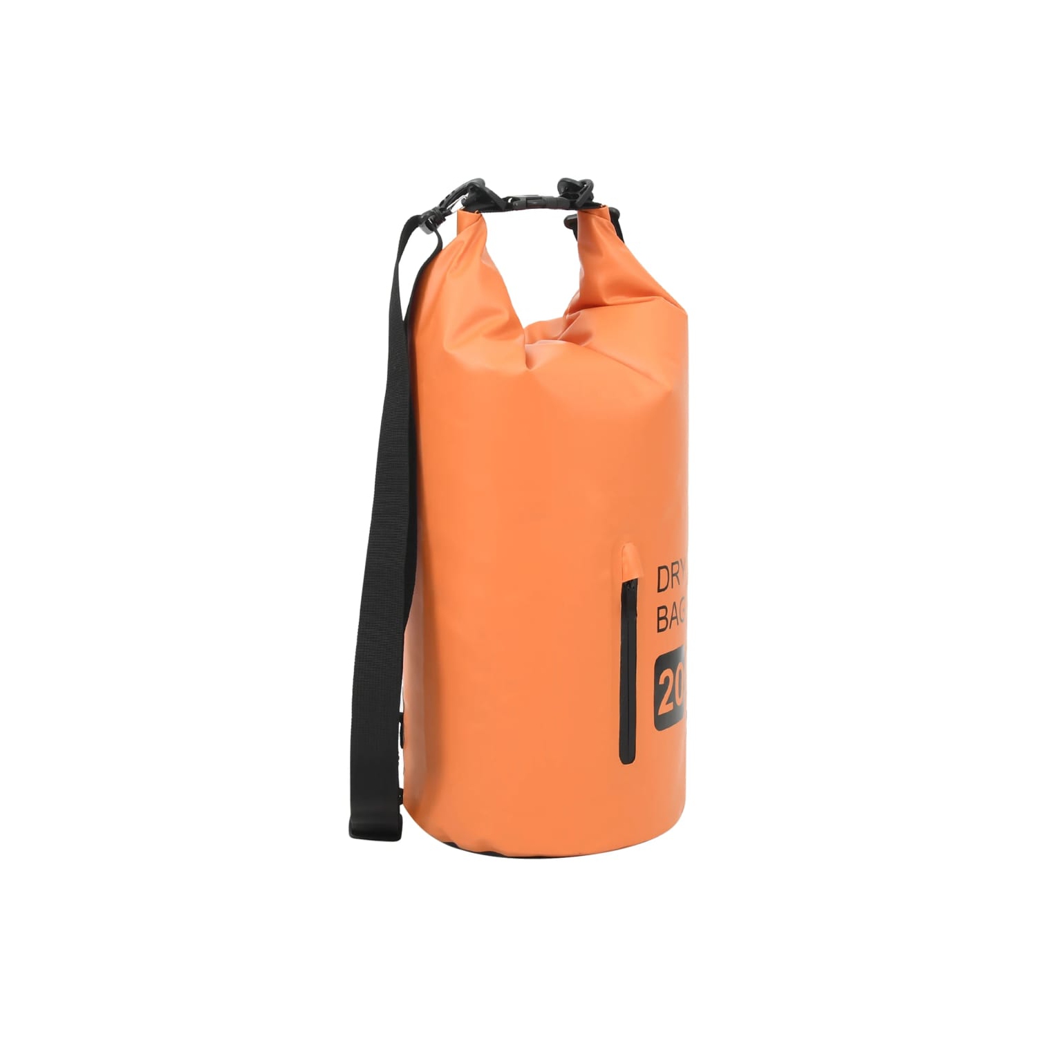 Sac étanche VidaXL avec fermeture à glissière, orange, 5.3 gal, PVC