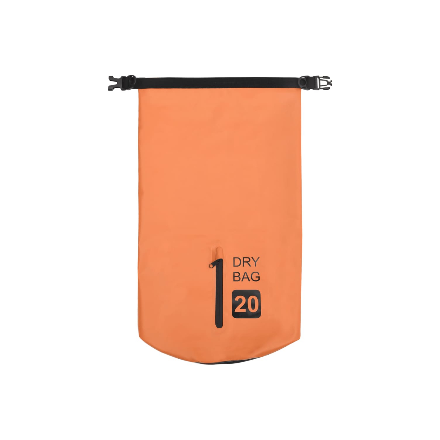 Sac étanche VidaXL avec fermeture à glissière, orange, 5.3 gal, PVC