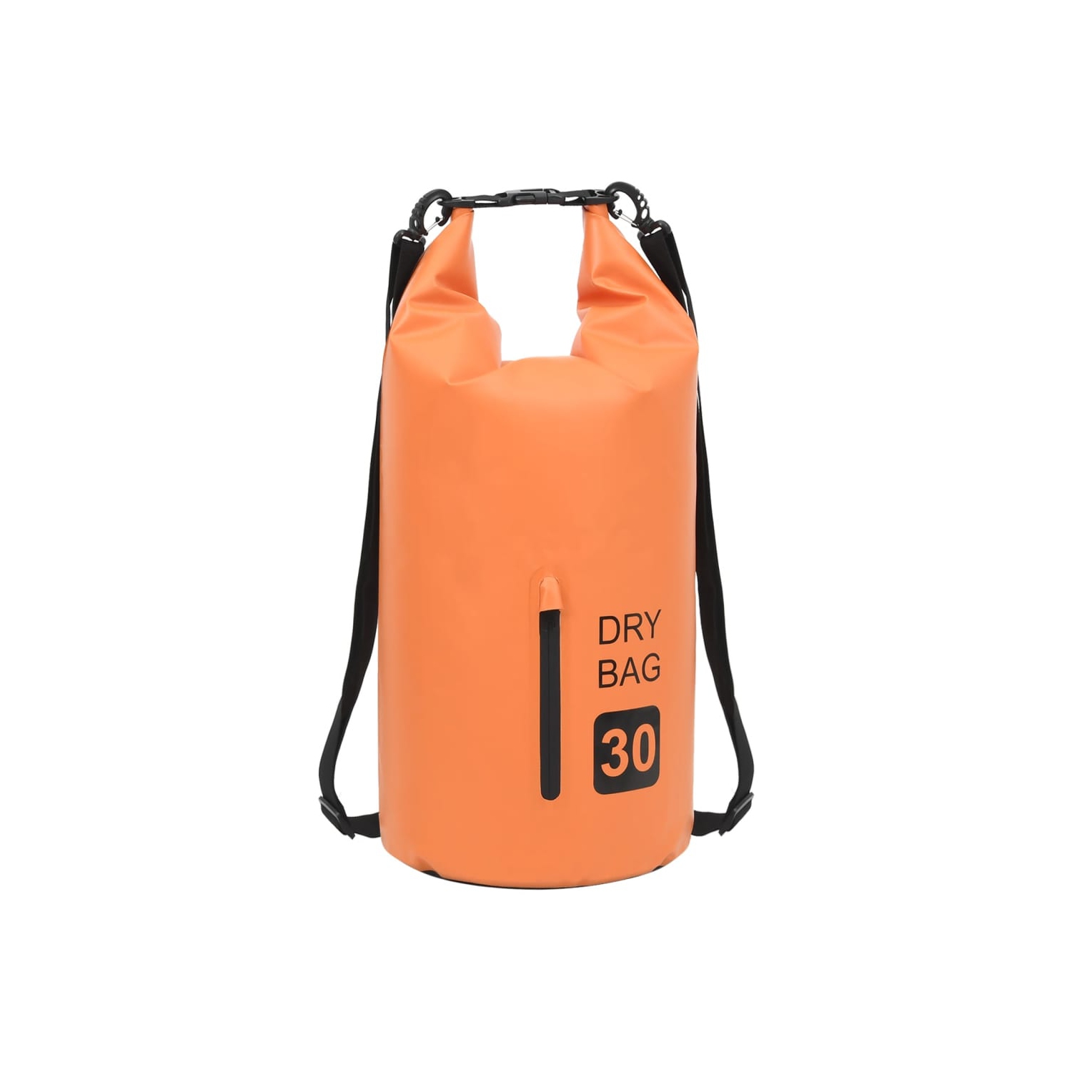 Sac étanche VidaXL avec fermeture à glissière, orange, 7.9 gal, PVC
