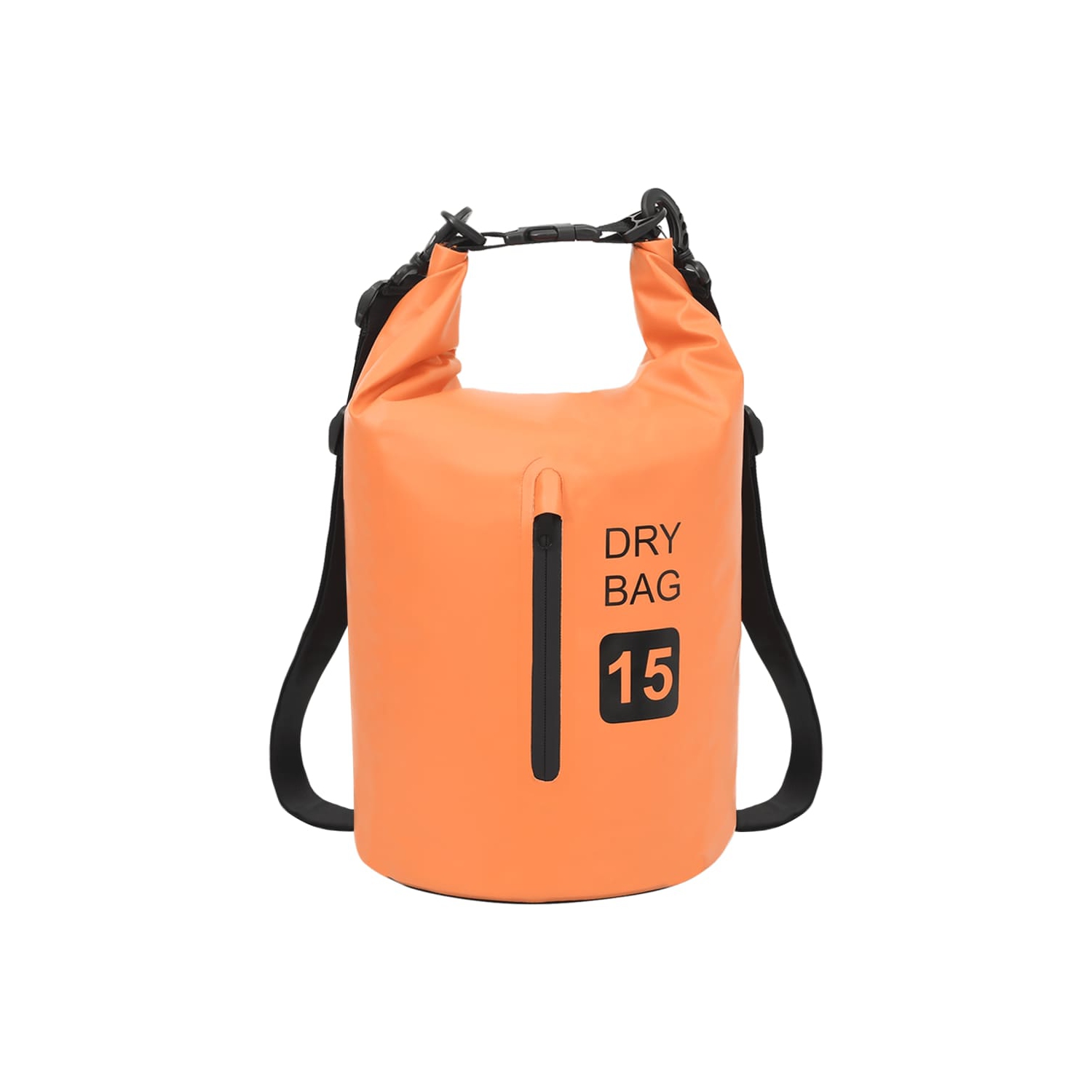 Sac étanche VidaXL avec fermeture à glissière, orange, 4 gal, PVC
