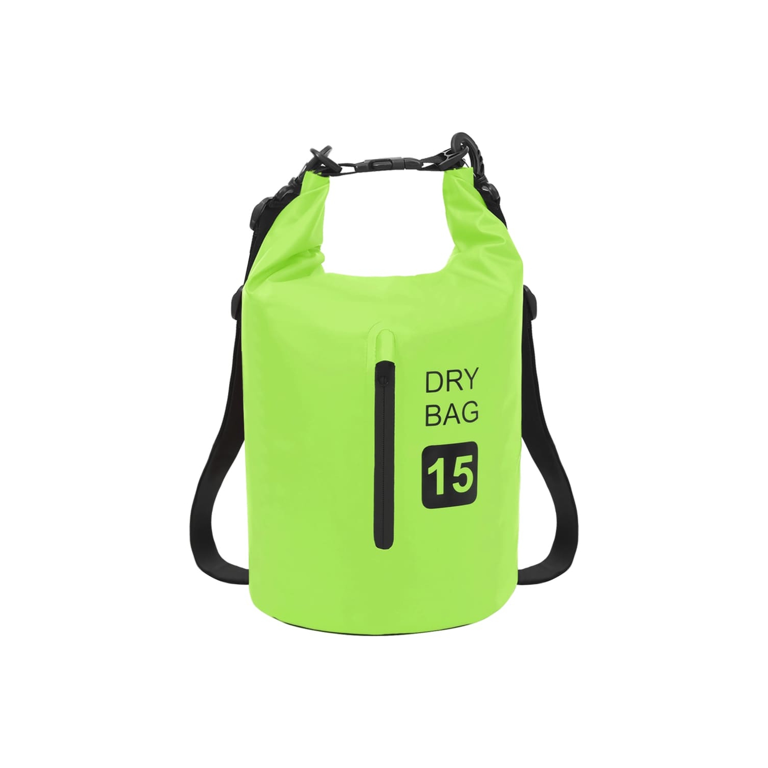 Sac étanche VidaXL avec fermeture à glissière, vert, 4 gal, PVC