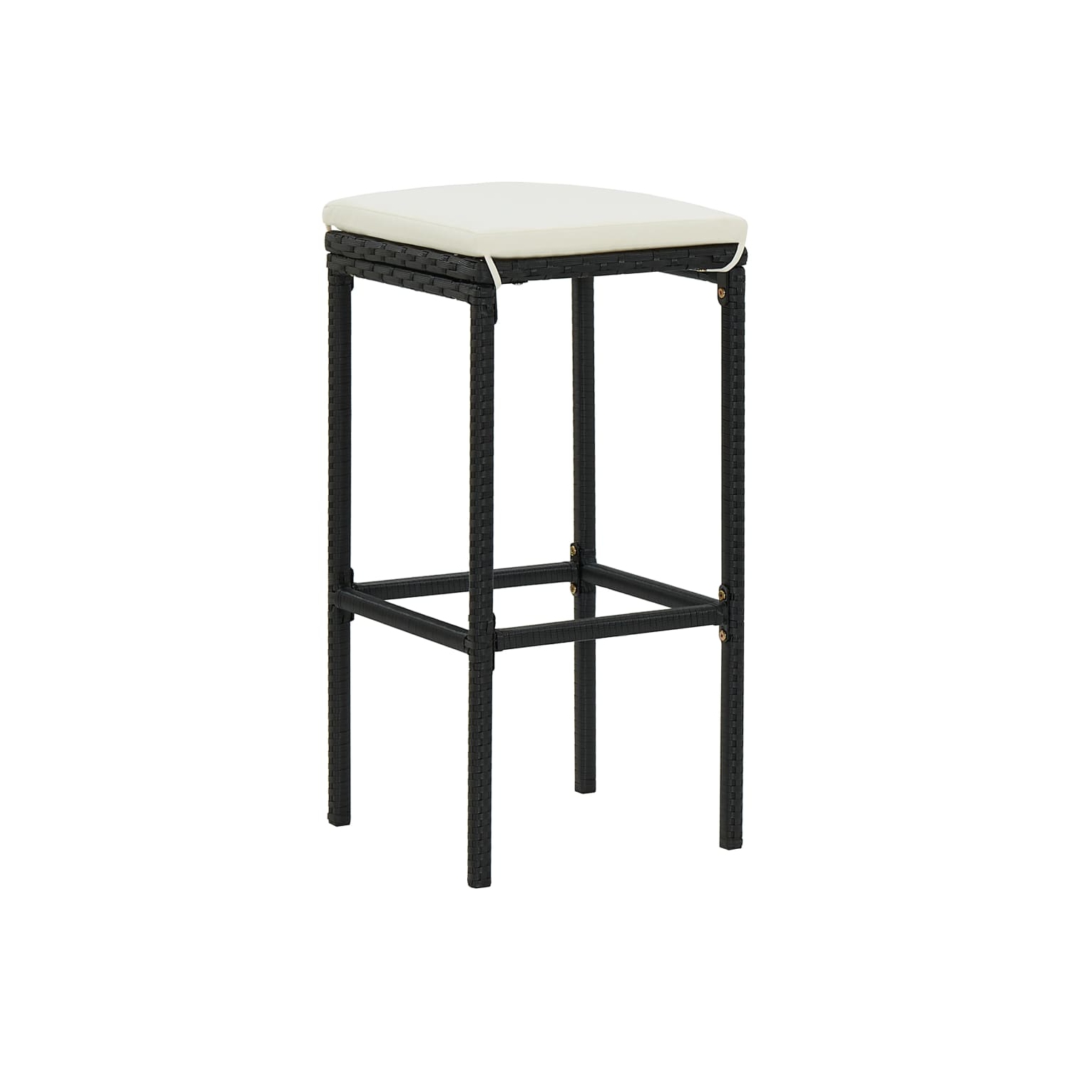 vidaXL 7 Piece Patio Bar Set with Cushions Black