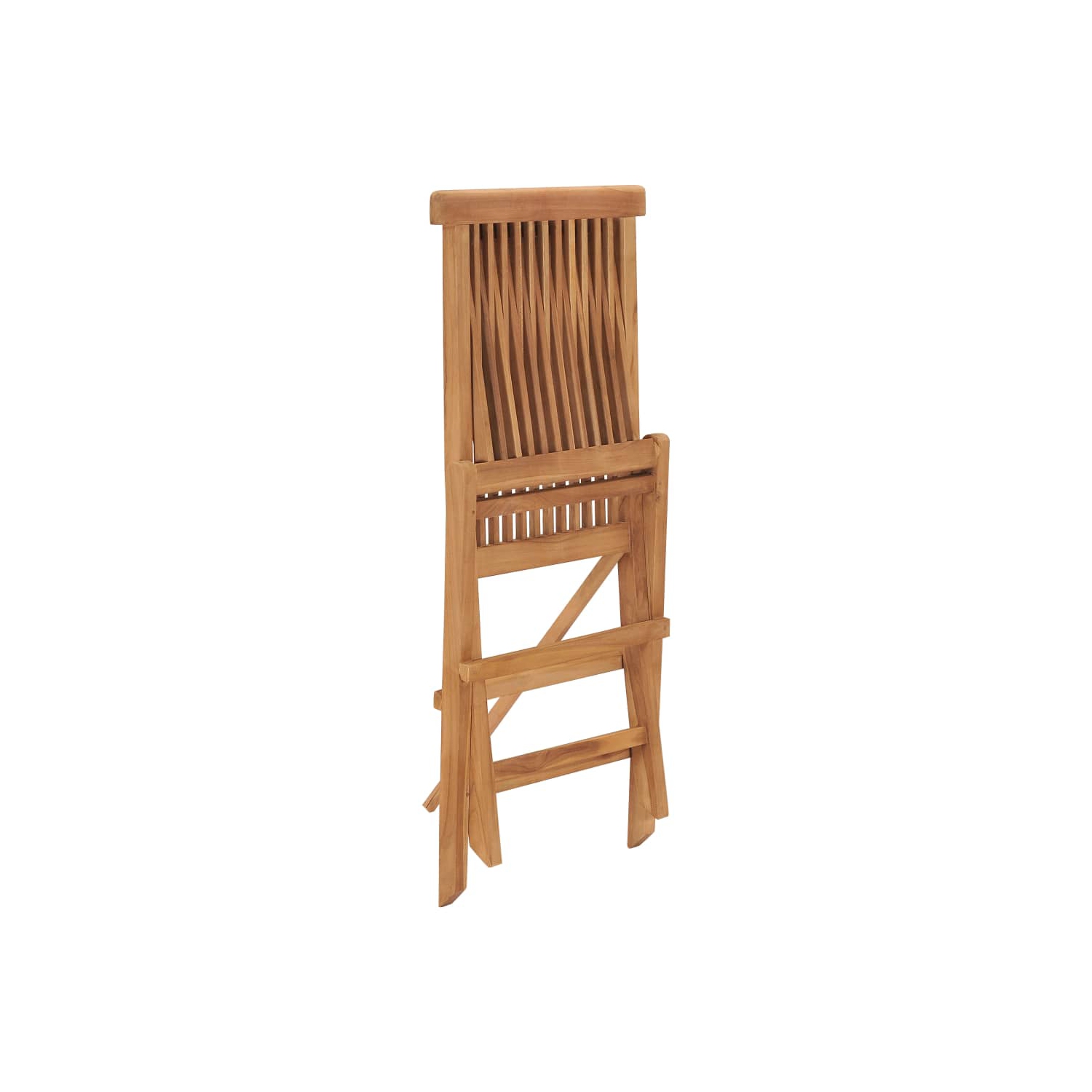 vidaXL Folding Patio Chairs 4 pcs Solid Teak Wood