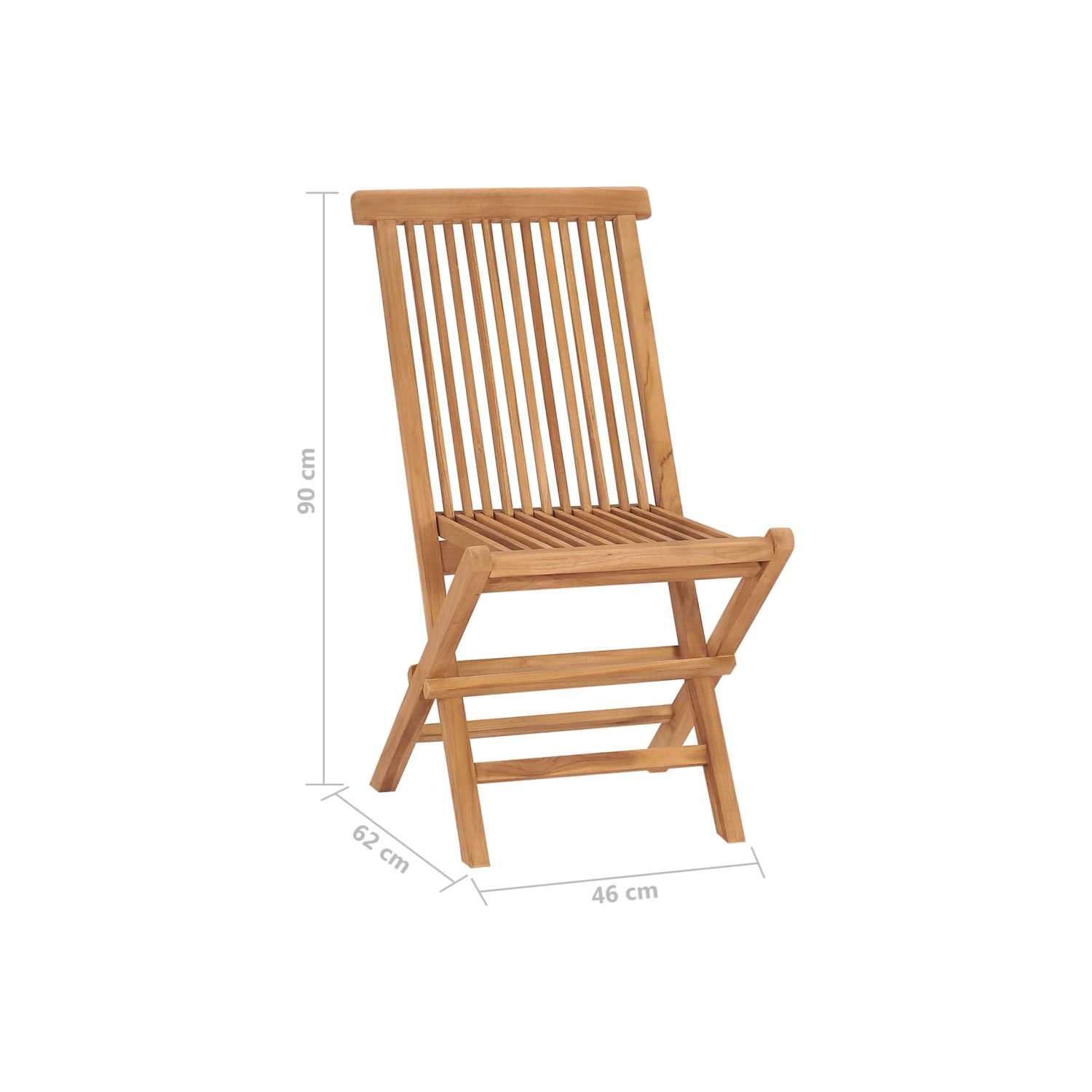 vidaXL Folding Patio Chairs 4 pcs Solid Teak Wood