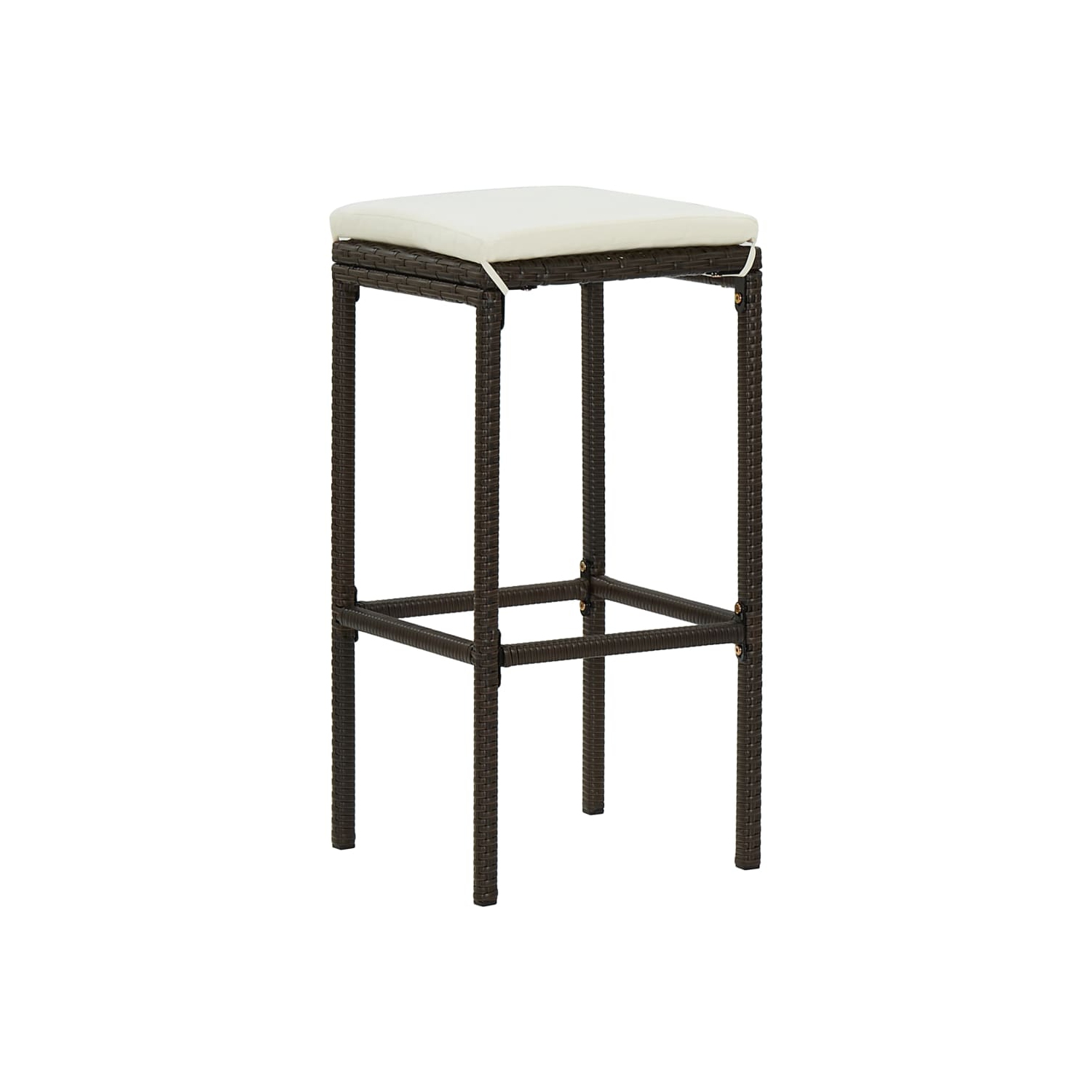 vidaXL 7 Piece Patio Bar Set with Cushions Brown