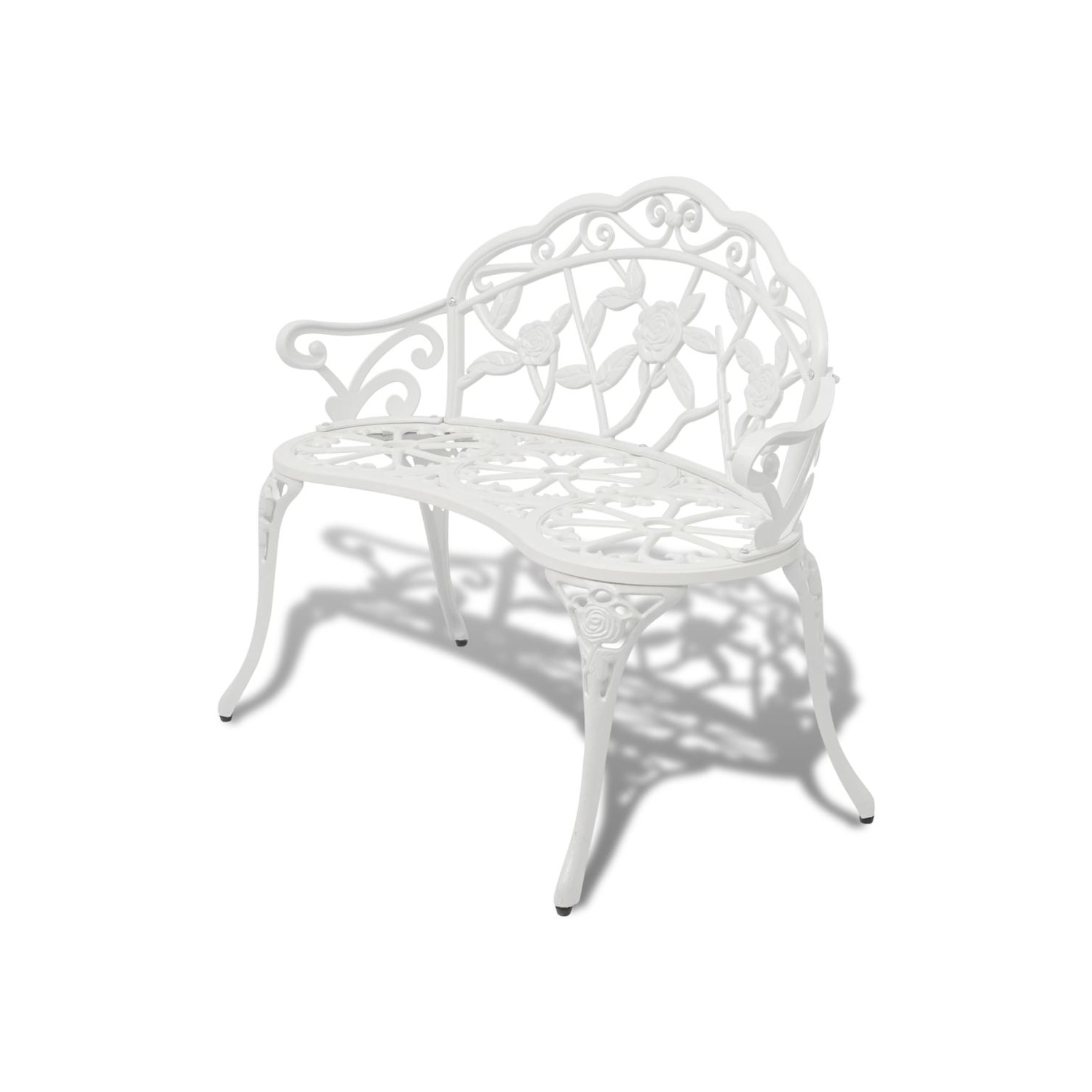 vidaXL Patio Bench 39.4“ Cast Aluminium White