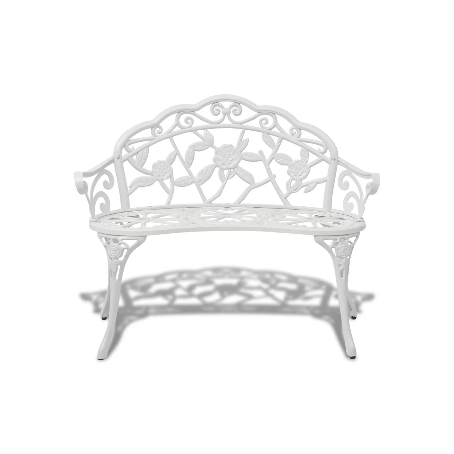 vidaXL Patio Bench 39.4“ Cast Aluminium White