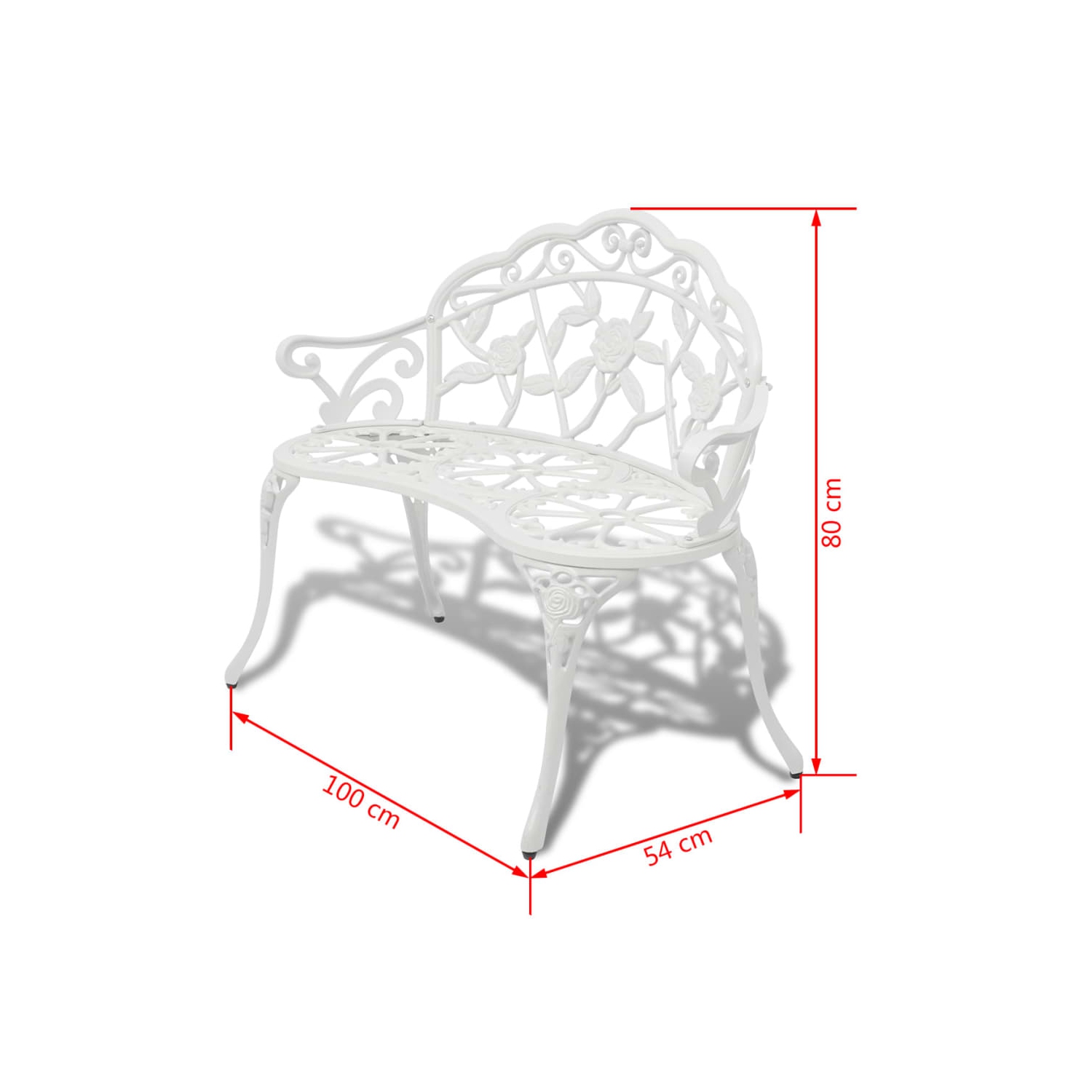 vidaXL Patio Bench 39.4“ Cast Aluminium White