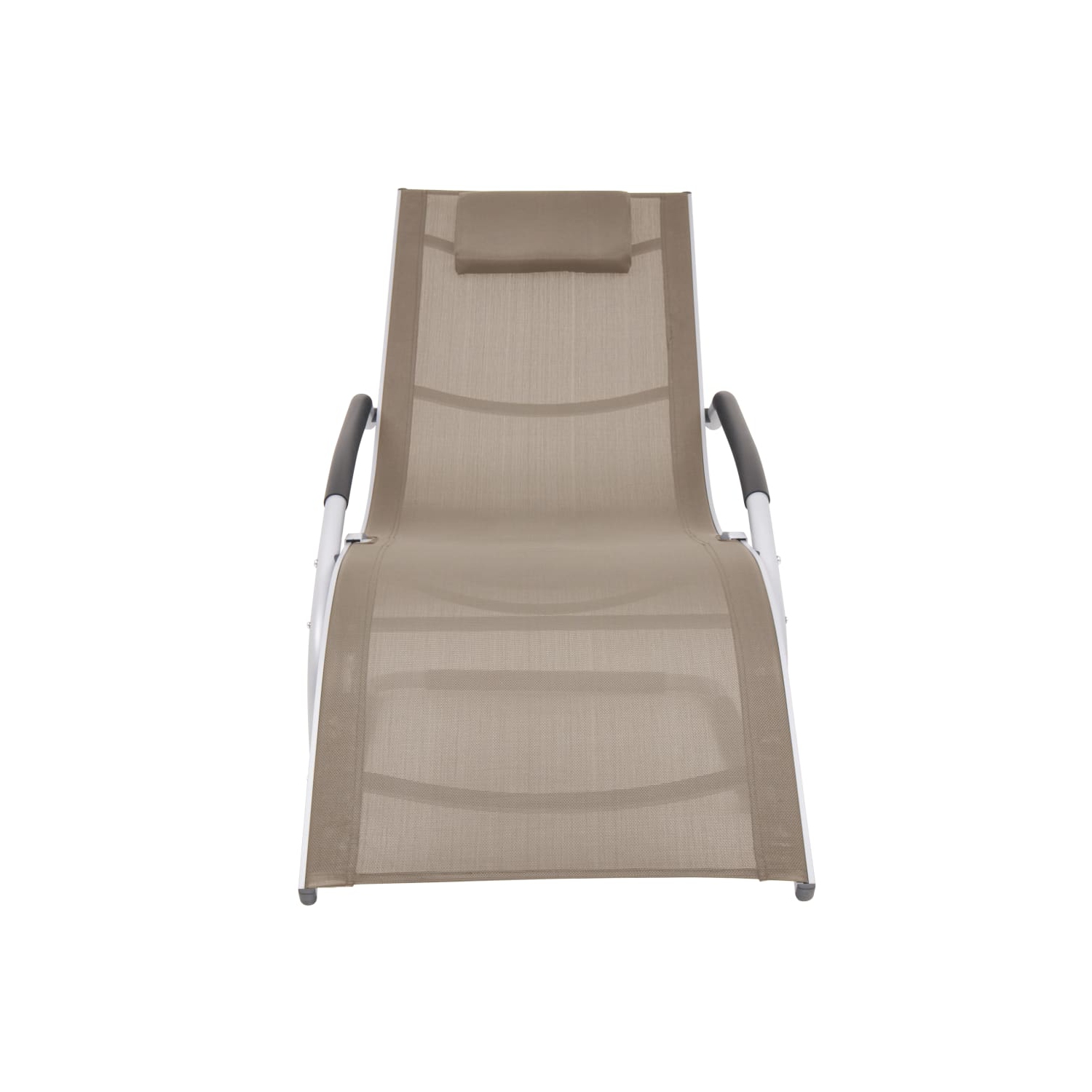 vidaXL Sun Lounger with Pillow Aluminum and Textilene Taupe