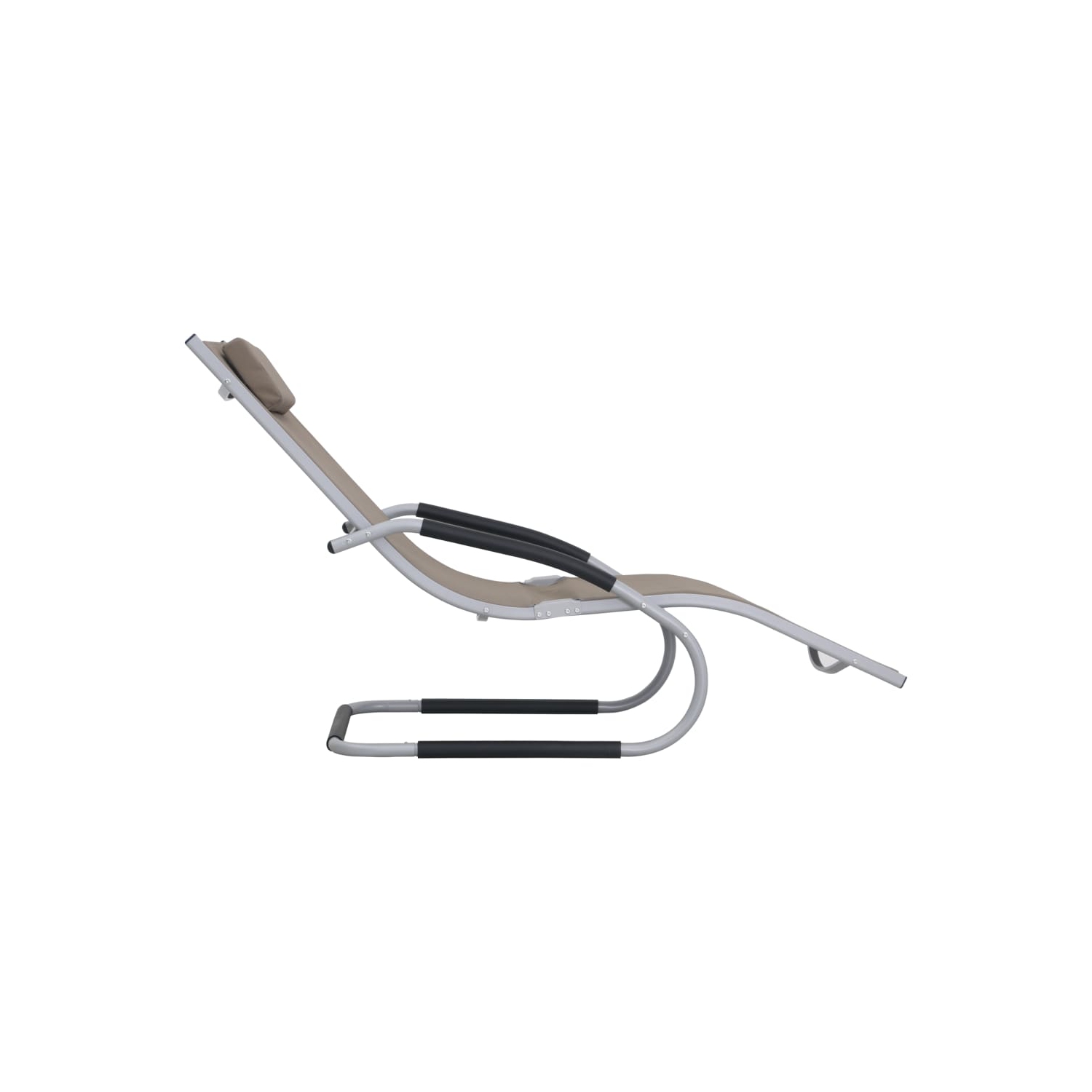 vidaXL Sun Lounger with Pillow Aluminum and Textilene Taupe