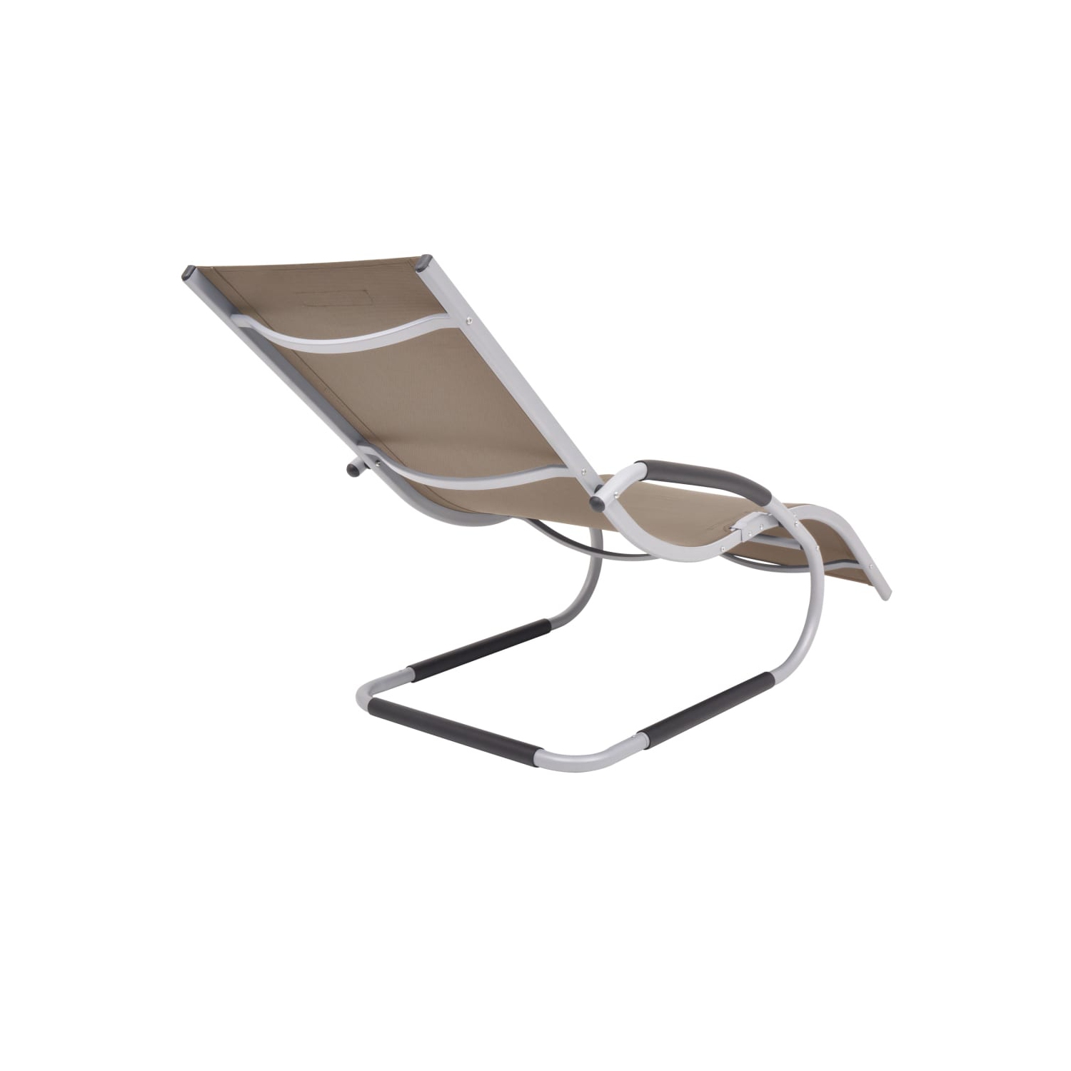 vidaXL Sun Lounger with Pillow Aluminum and Textilene Taupe