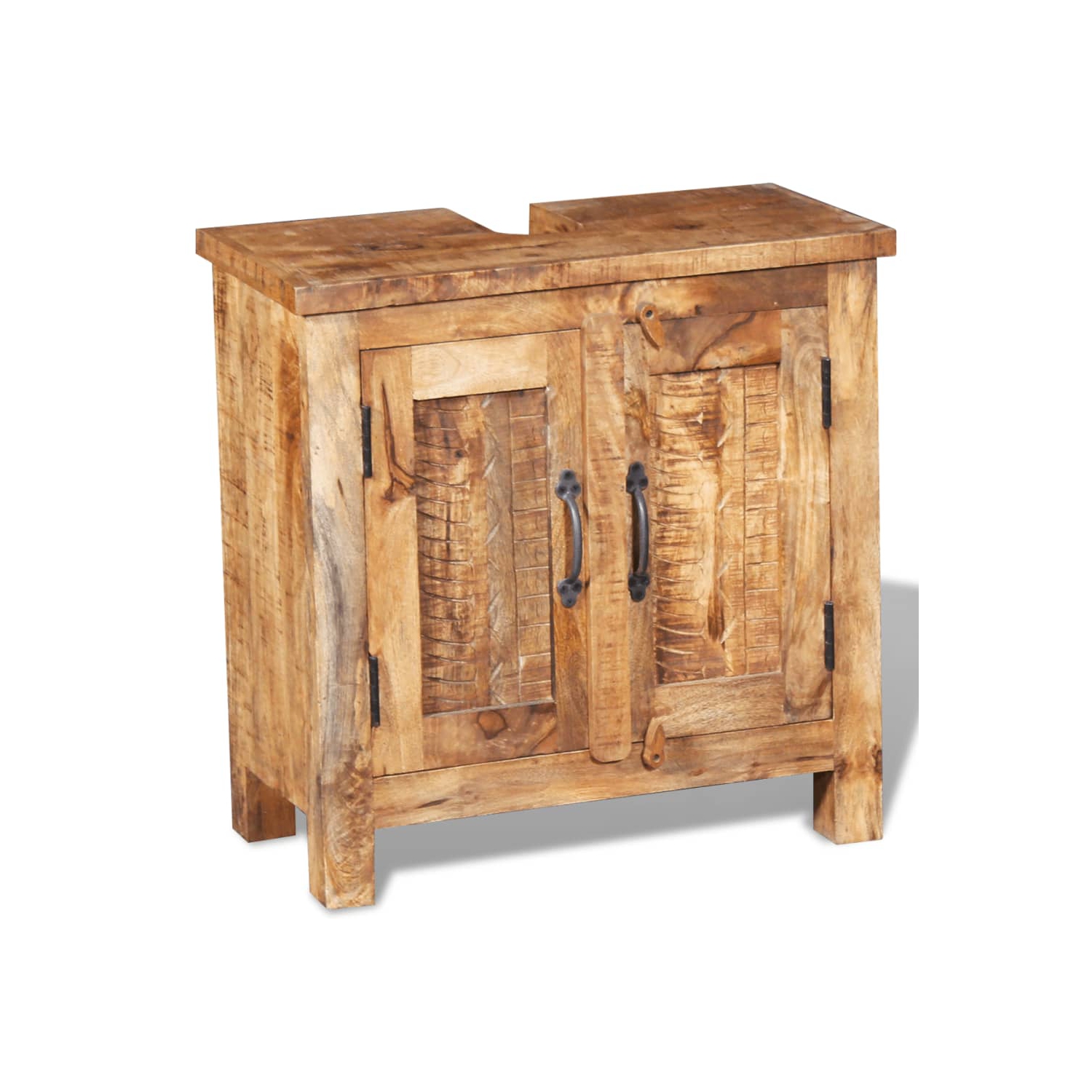 vidaXL Bathroom Vanity Cabinet with Mirror Solid Mango Wood