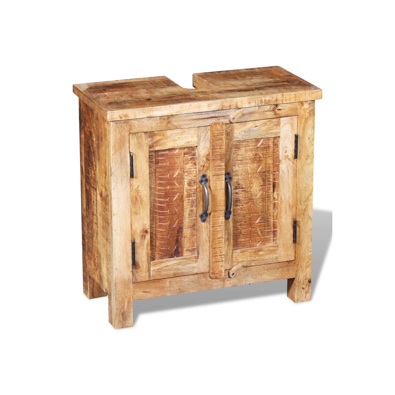 vidaXL Bathroom Vanity Cabinet with Mirror Solid Mango Wood