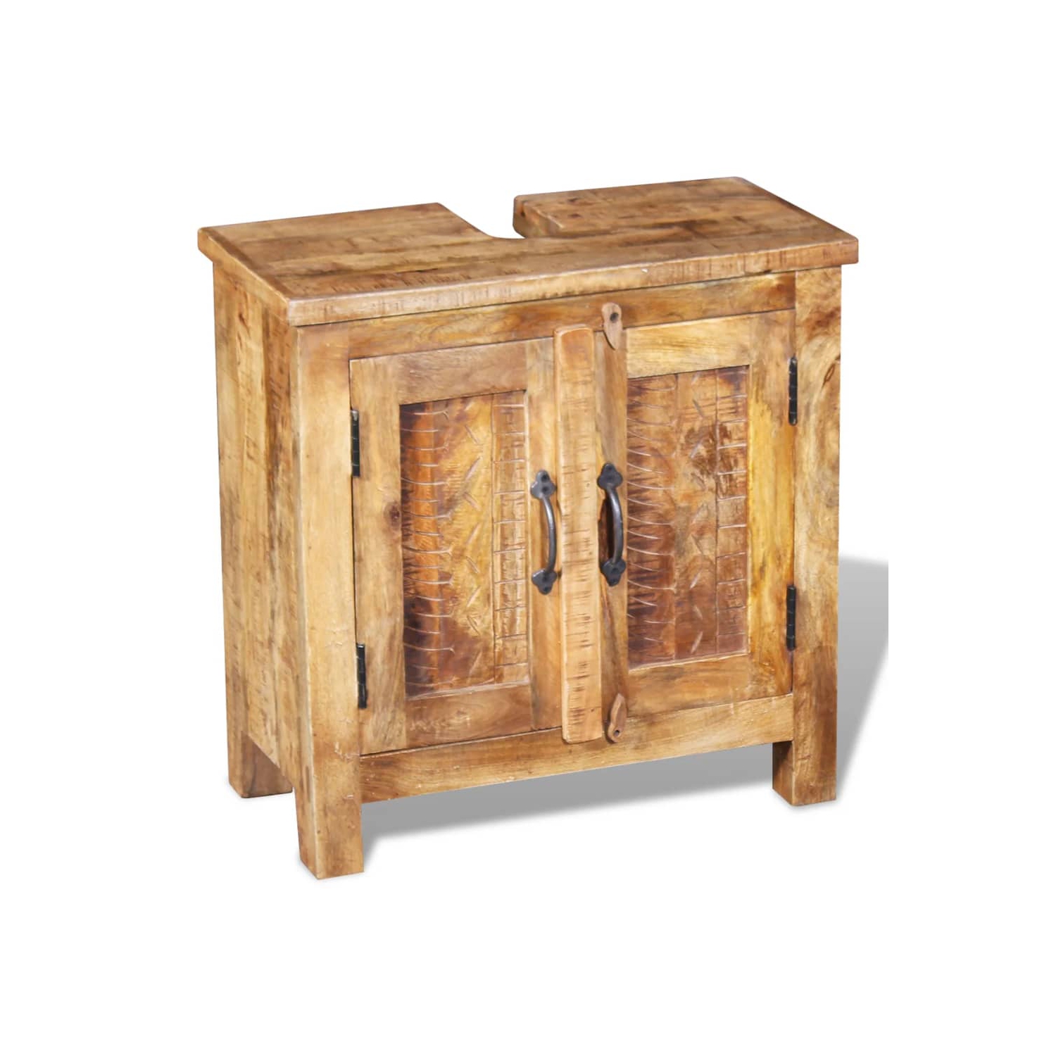 vidaXL Bathroom Vanity Cabinet with Mirror Solid Mango Wood