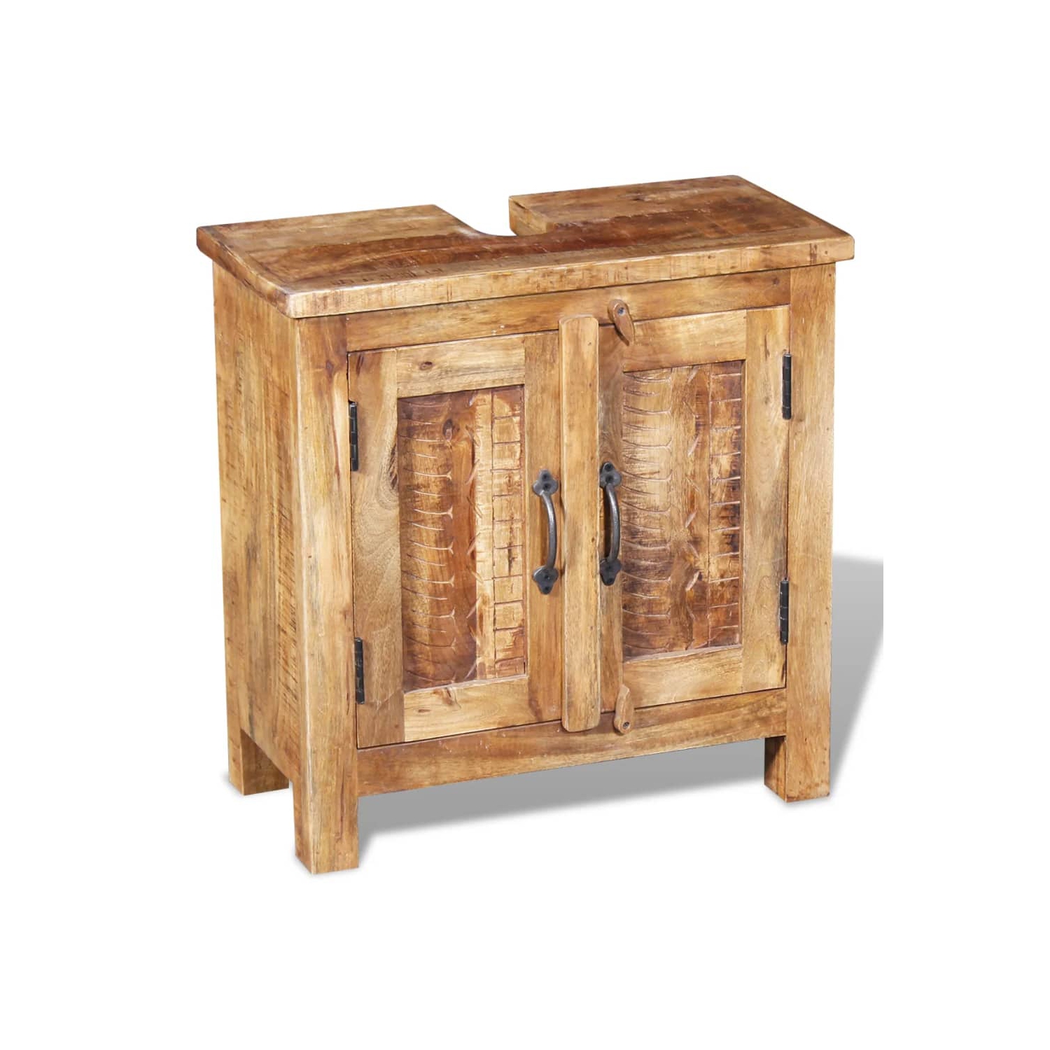 vidaXL Bathroom Vanity Cabinet with Mirror Solid Mango Wood