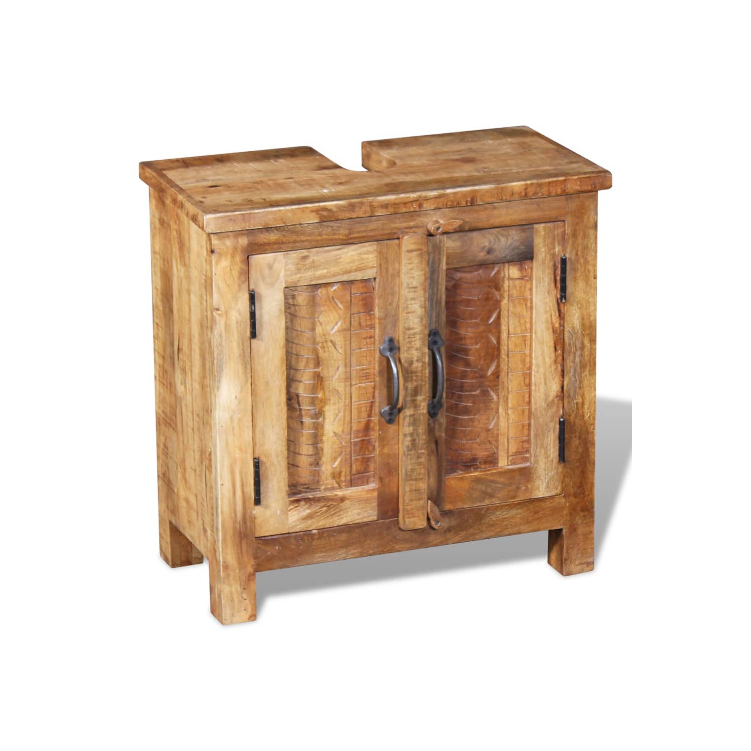 vidaXL Bathroom Vanity Cabinet with Mirror Solid Mango Wood